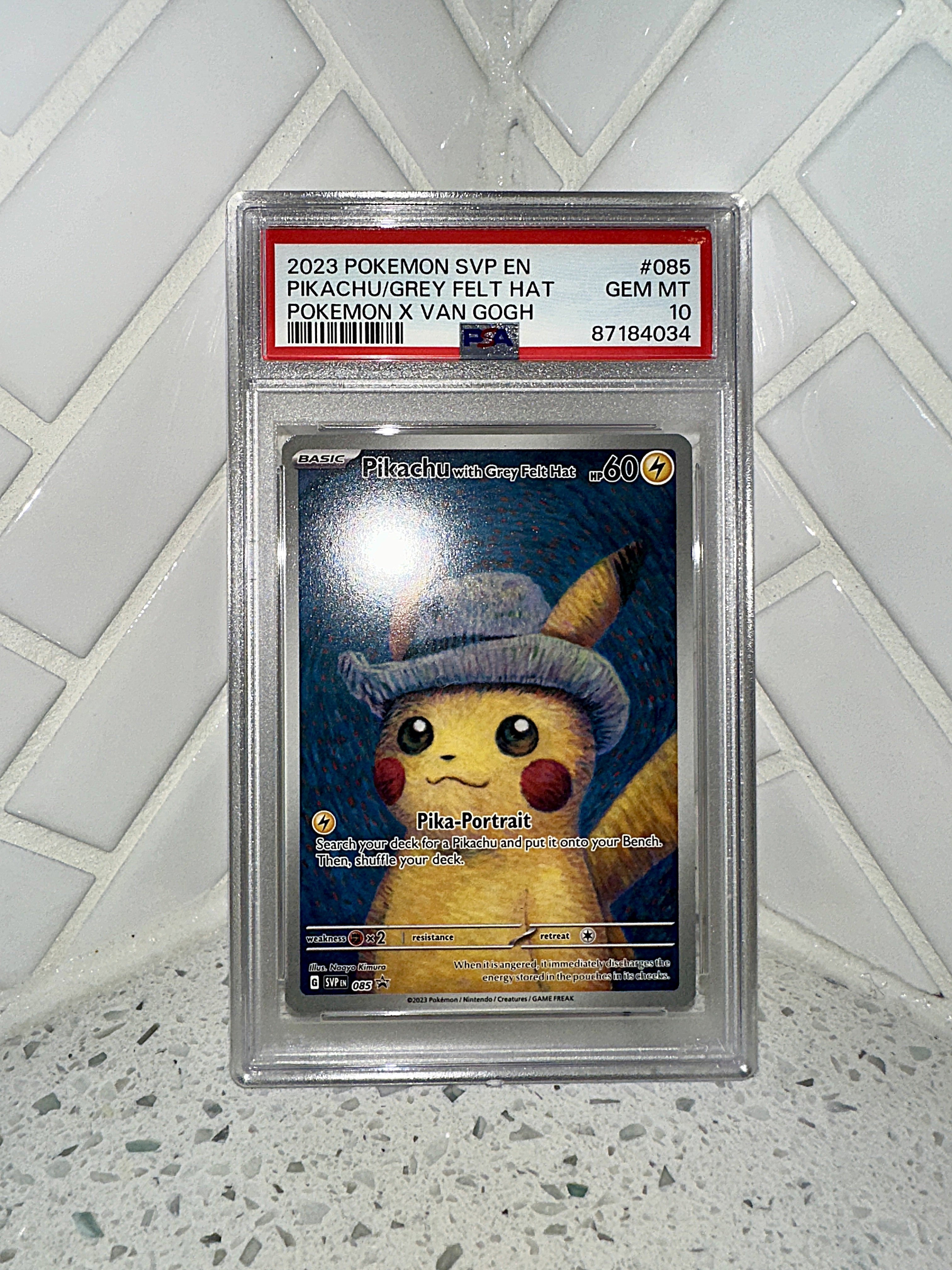 pokemon card pikachu with grey felt hat w Black Star Promo x Van Gogh #085 CGC 10 Pristine crafted for both protection and showcasing your prized extended art cards PSA 10 Pikachu With Grey