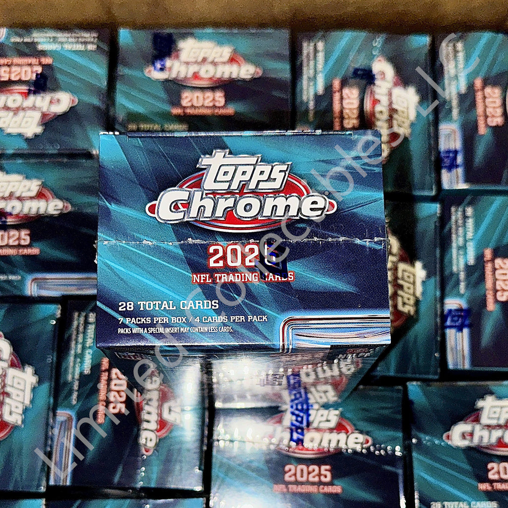 2025 Topps Chrome NFL Football Hobby Value Blaster Box Top
