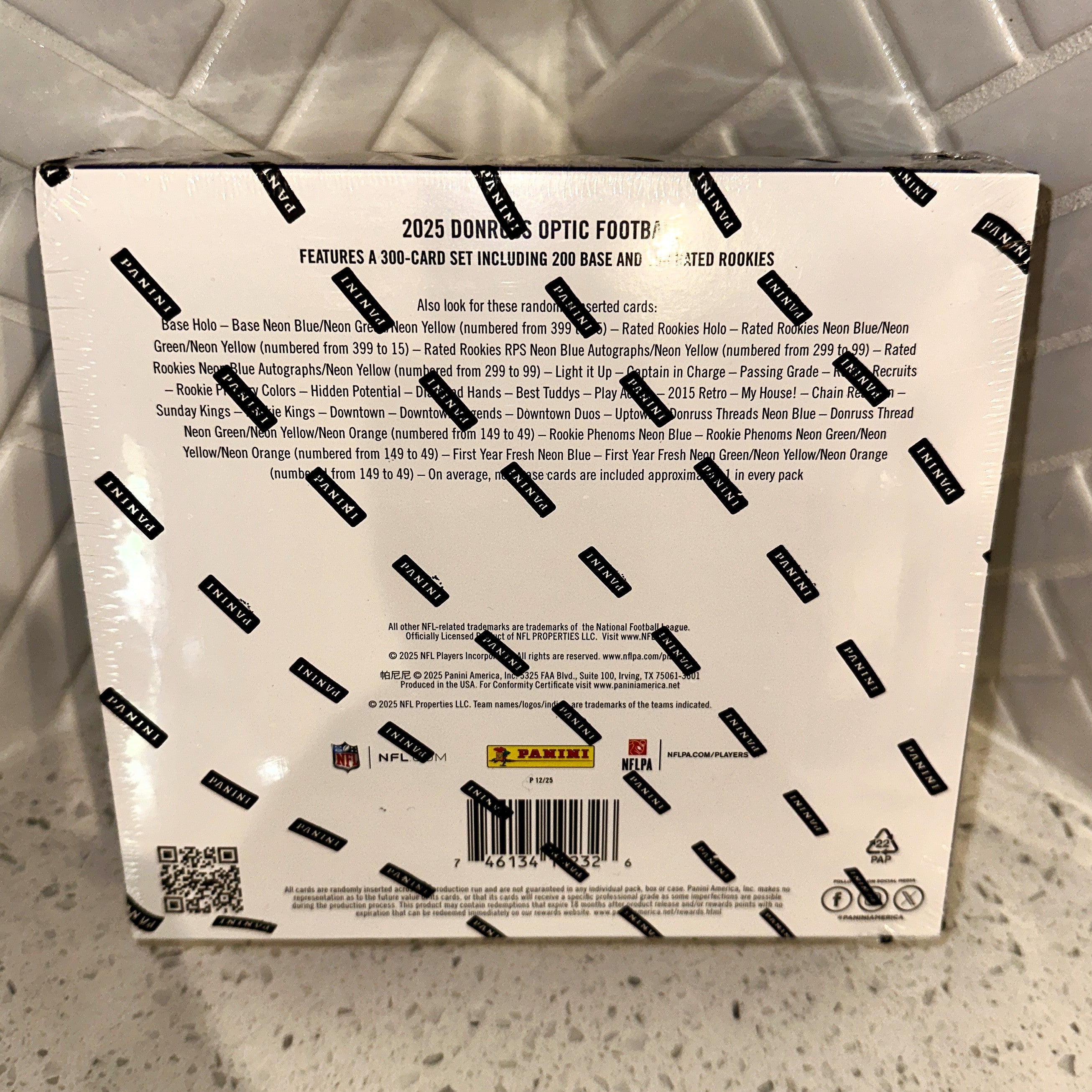 2025 Panini Donruss Optic Football Hobby Preferred Box Rear UPC Barcode – Limited Collectibles