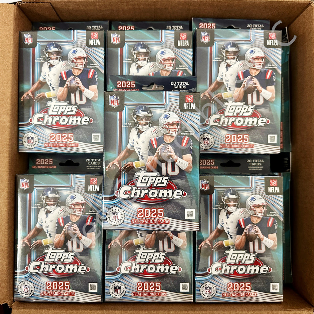 2025 Topps Chrome NFL Football Hobby Hanger Box Front