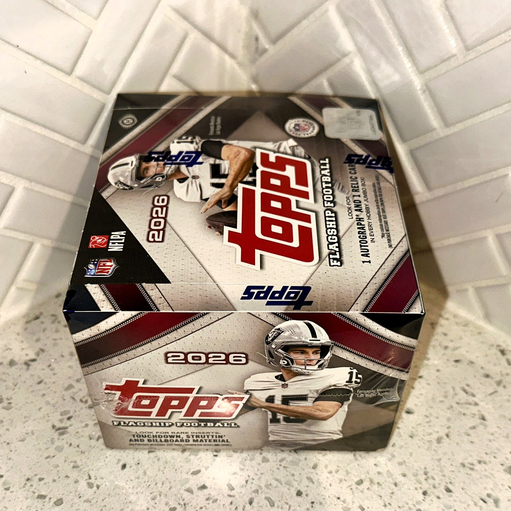 2026 Topps Flagship Football NFL Hobby Jumbo Box Side Top Angle