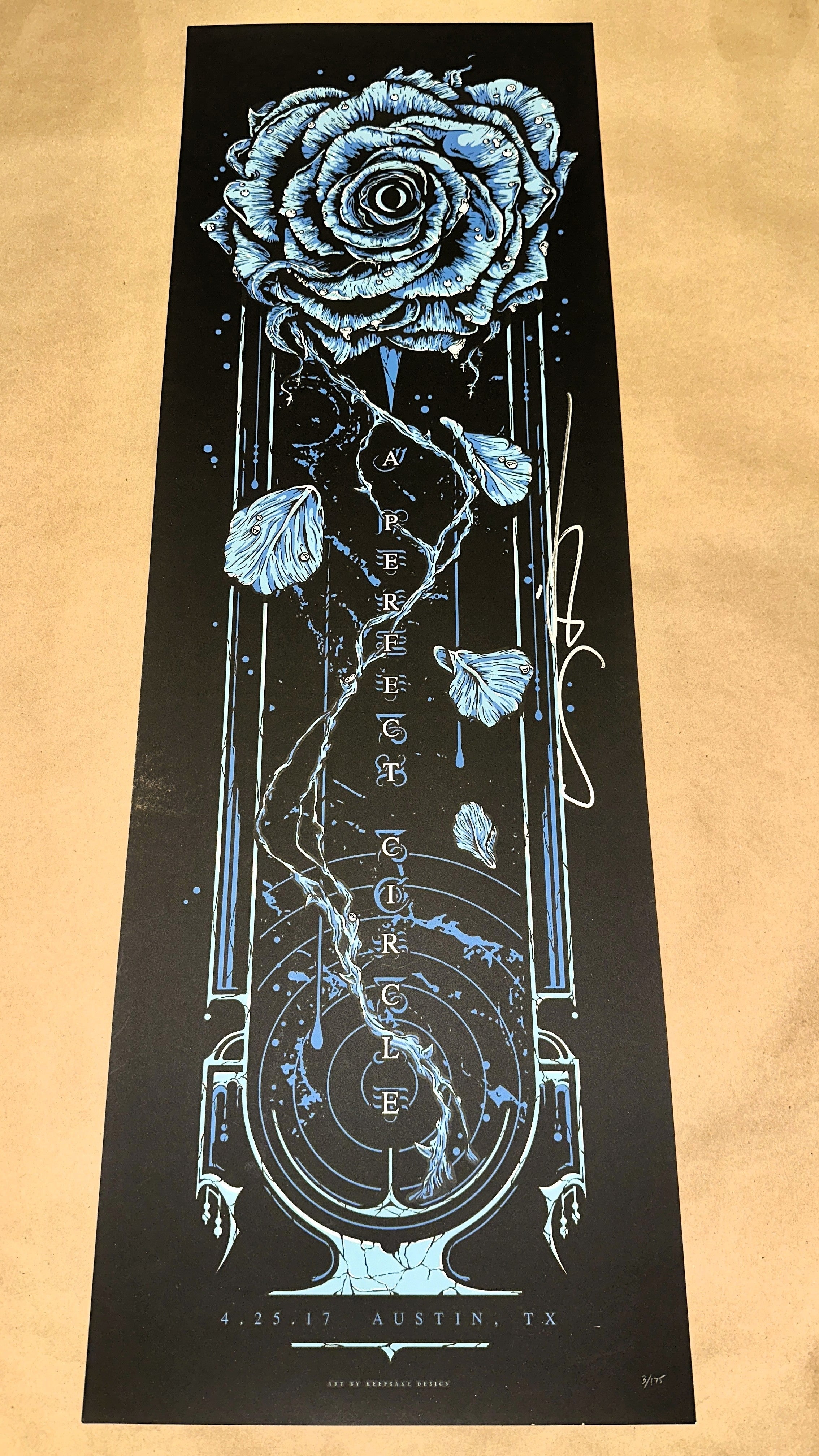 A Perfect Circle 2017 Austin "Rose" Concert Poster - Signed - Keepsake Designs - art_print – Limited Collectibles