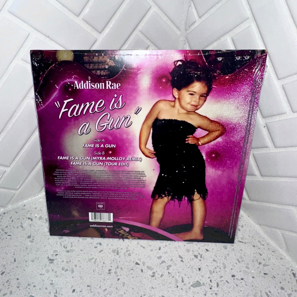 Addison Rae - Fame is a Gun LP Single Limited Edition Opaque White Vinyl Record