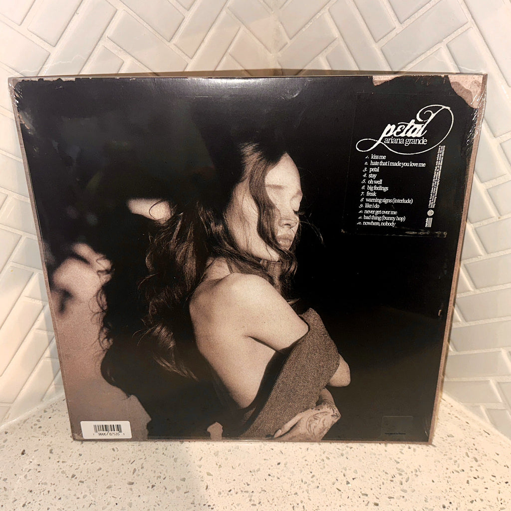 Ariana Grande Petal Limited Autographed Signed Pearly White Colored Vinyl Record Rear UPC Barcode