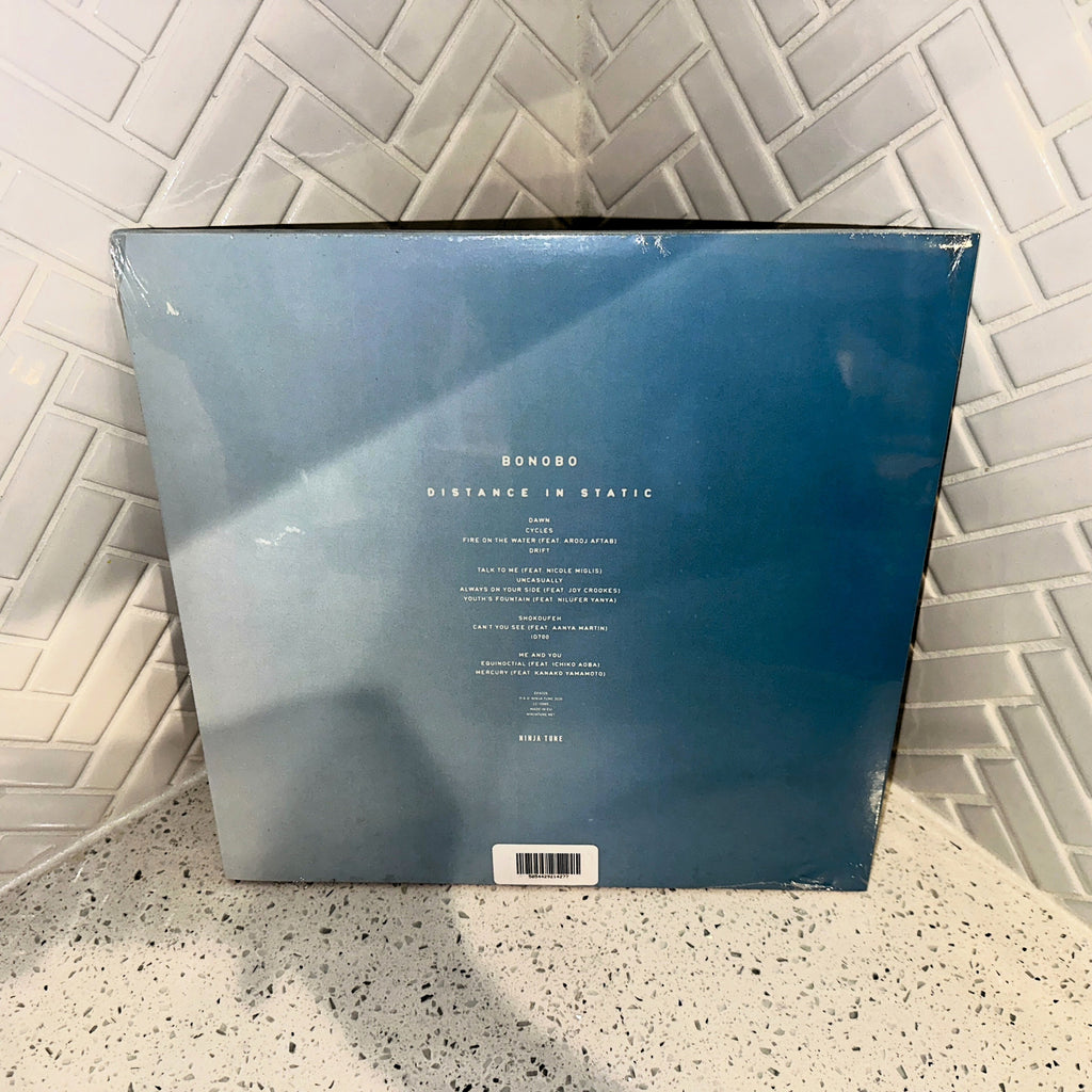 Bonobo Distance in Wax 2LP Indie Exclusive Pastel Blue Vinyl Record Signed Cover Rear