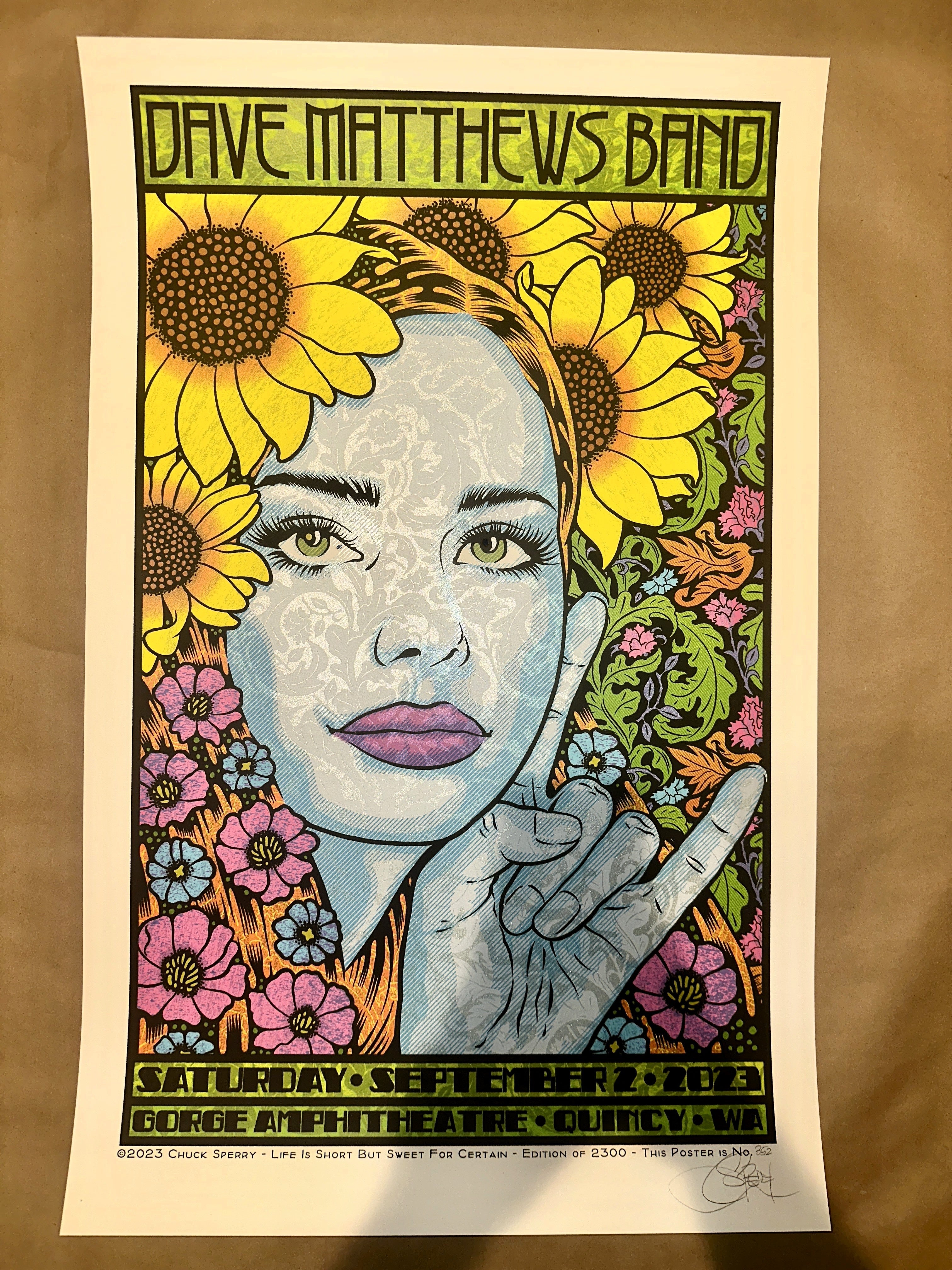 Dave Matthews Band 2023 The Gorge Limited Edition Concert Poster - Chuck Sperry – Limited Collectibles