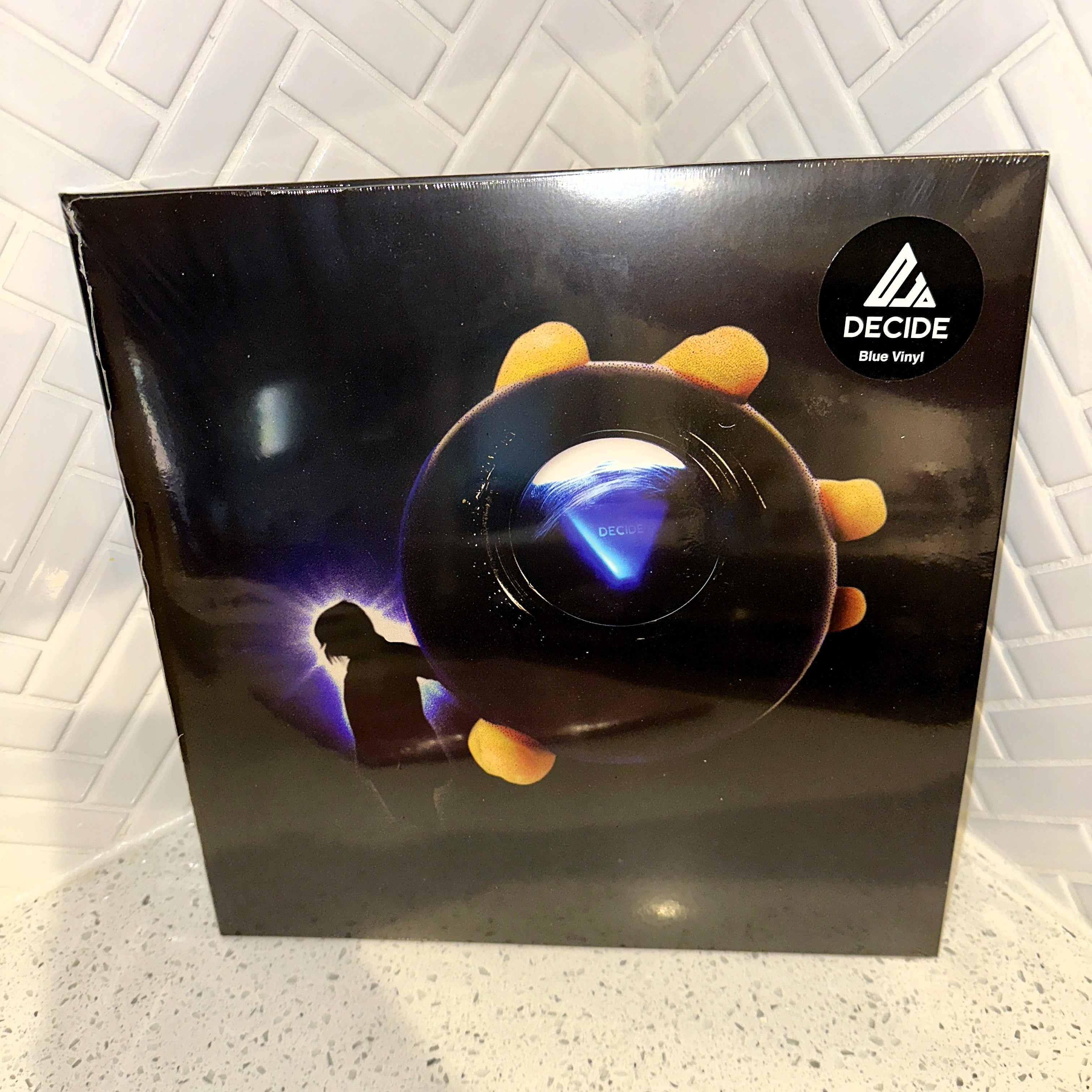 DJO Decide LP Limited Edition Transparent Blue Swirl Vinyl Record Front – Limited Collectibles