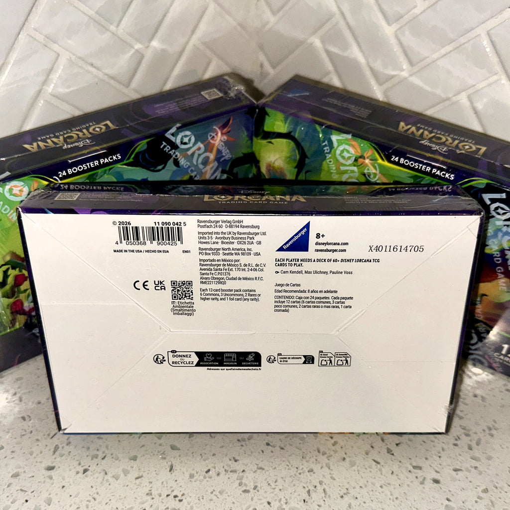 Disney Lorcana TCG Attack of The Vine! Booster Display Box Bottom UPC Barcode