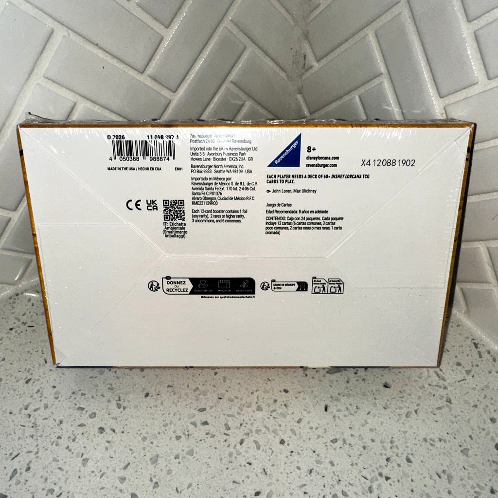 Disney Lorcana TCG Wilds Unknown Booster Display Box Bottom UPC Barcode
