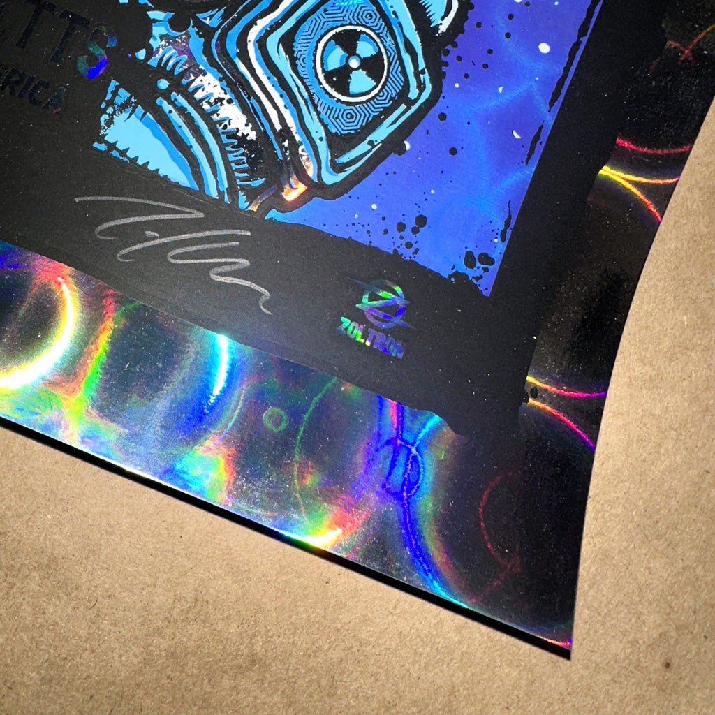 Foo Fighters Boston 2024 Limited Holosphere Foil Variant Concert Poster Zoltron Corner 2