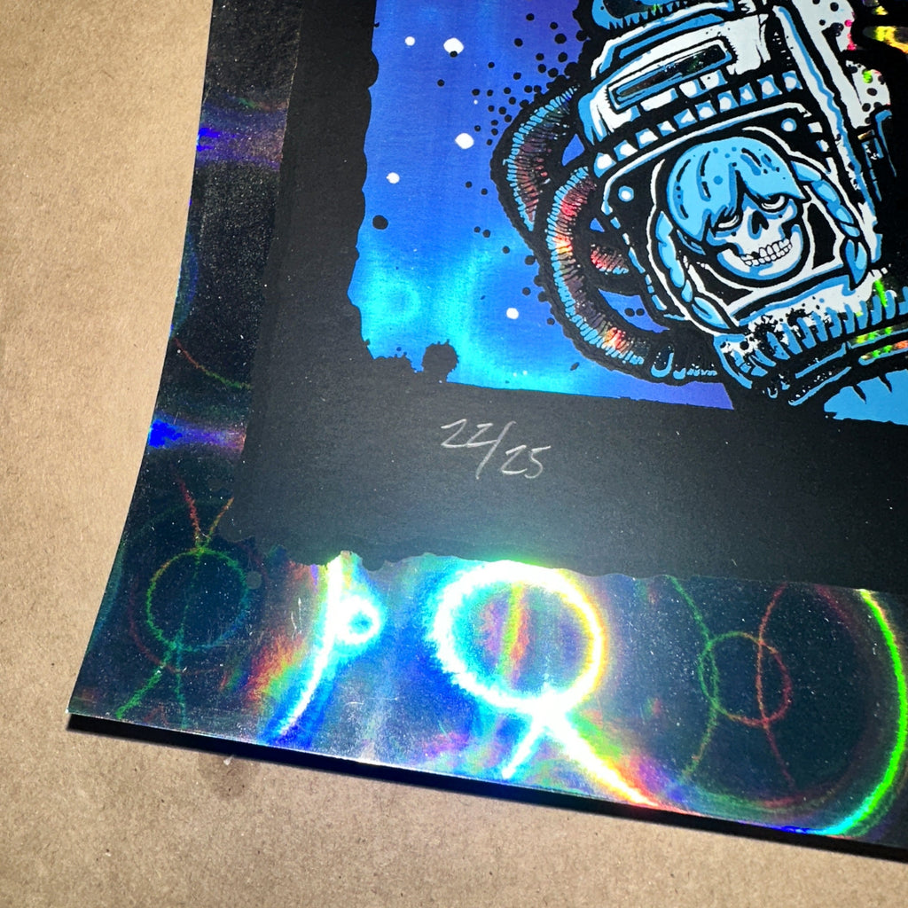 Foo Fighters Boston 2024 Limited Holosphere Foil Variant Concert Poster Zoltron Corner 1