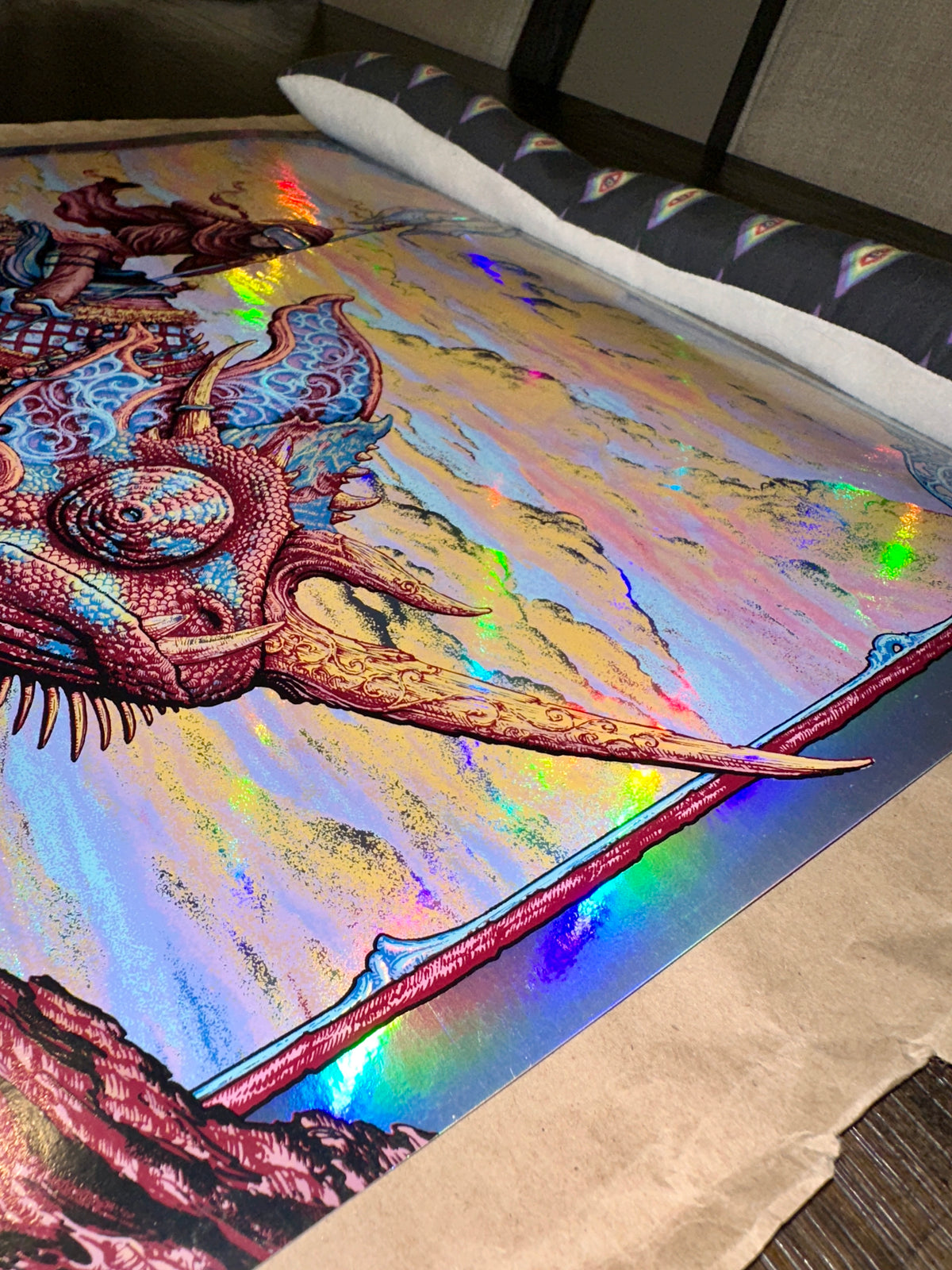 Primus 2017 Burlington Concert Poster Doodled Rainbow Foil Variant NC Winters Up Close Right Side Upper – Limited Collectibles