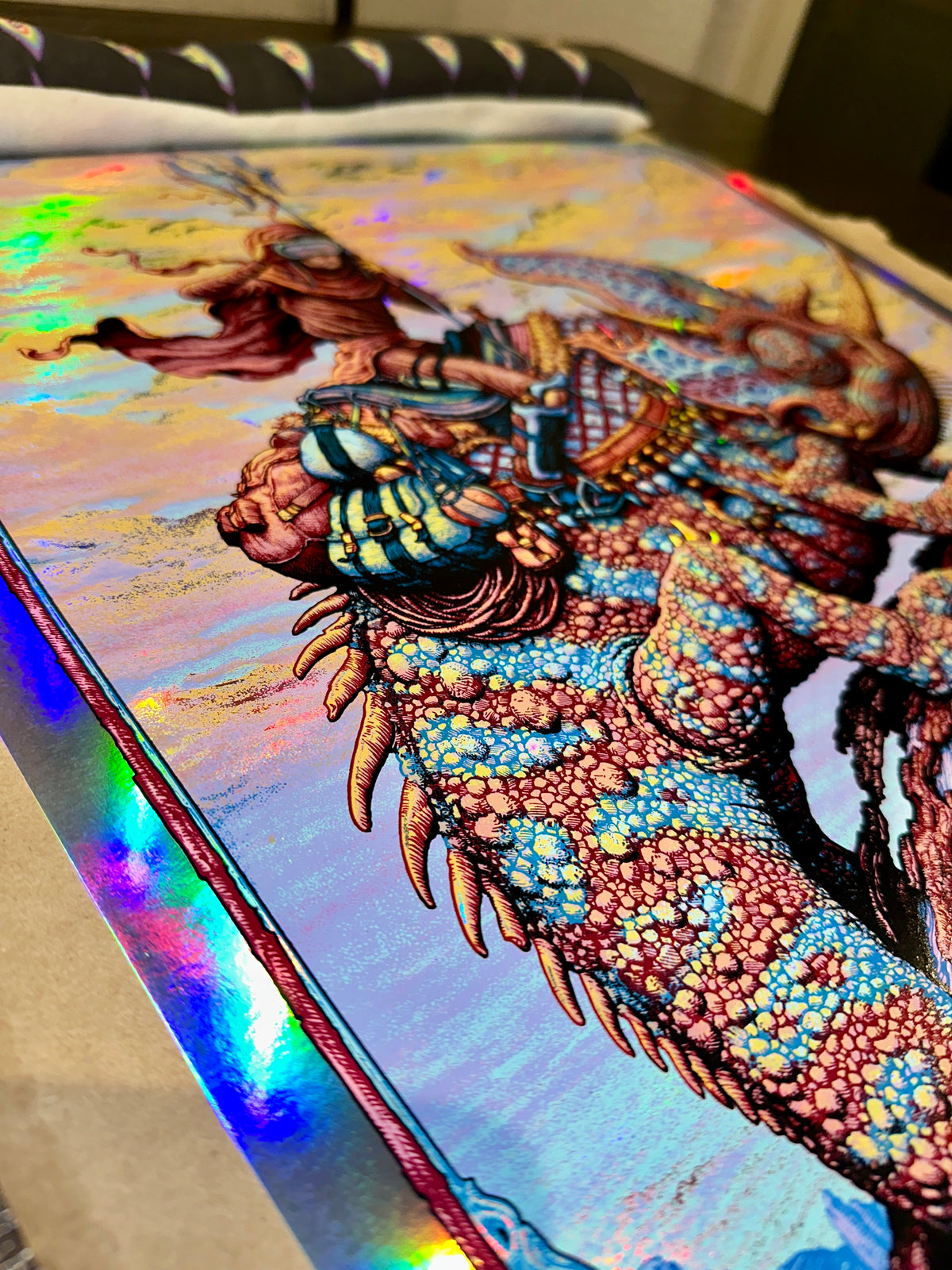 Primus 2017 Burlington Concert Poster Doodled Rainbow Foil Variant NC Winters Up Close Left Side Low – Limited Collectibles