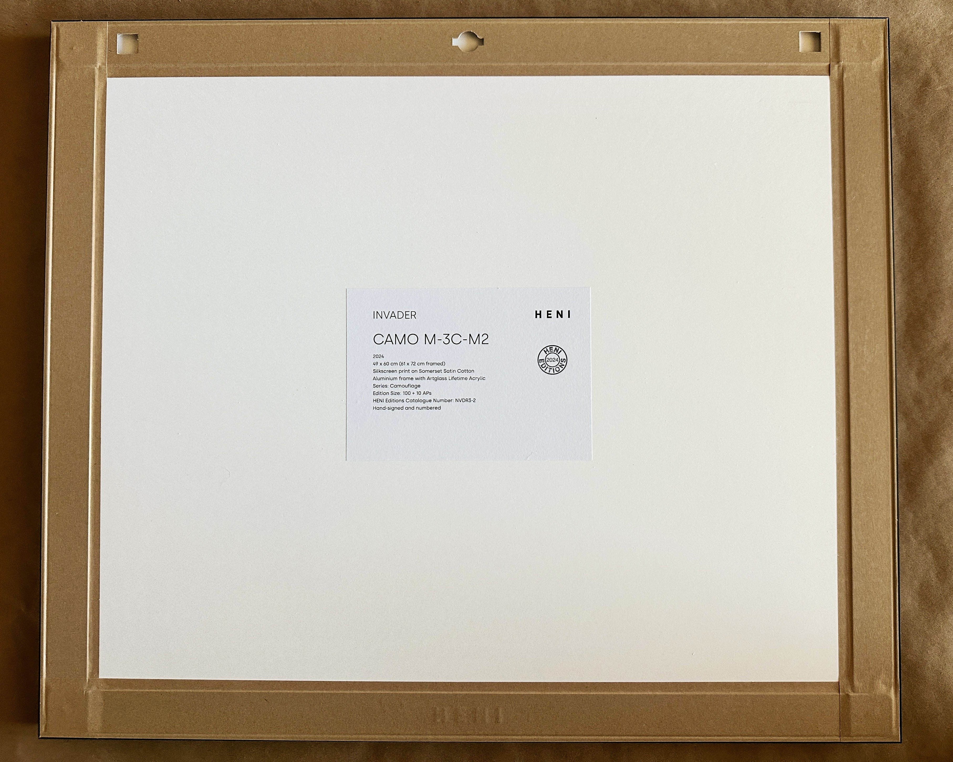 Invader Camo M3CM2 NVDR3-2 2024 Framed Camouflage Signed & Numbered Art Print Rear – Limited Collectibles