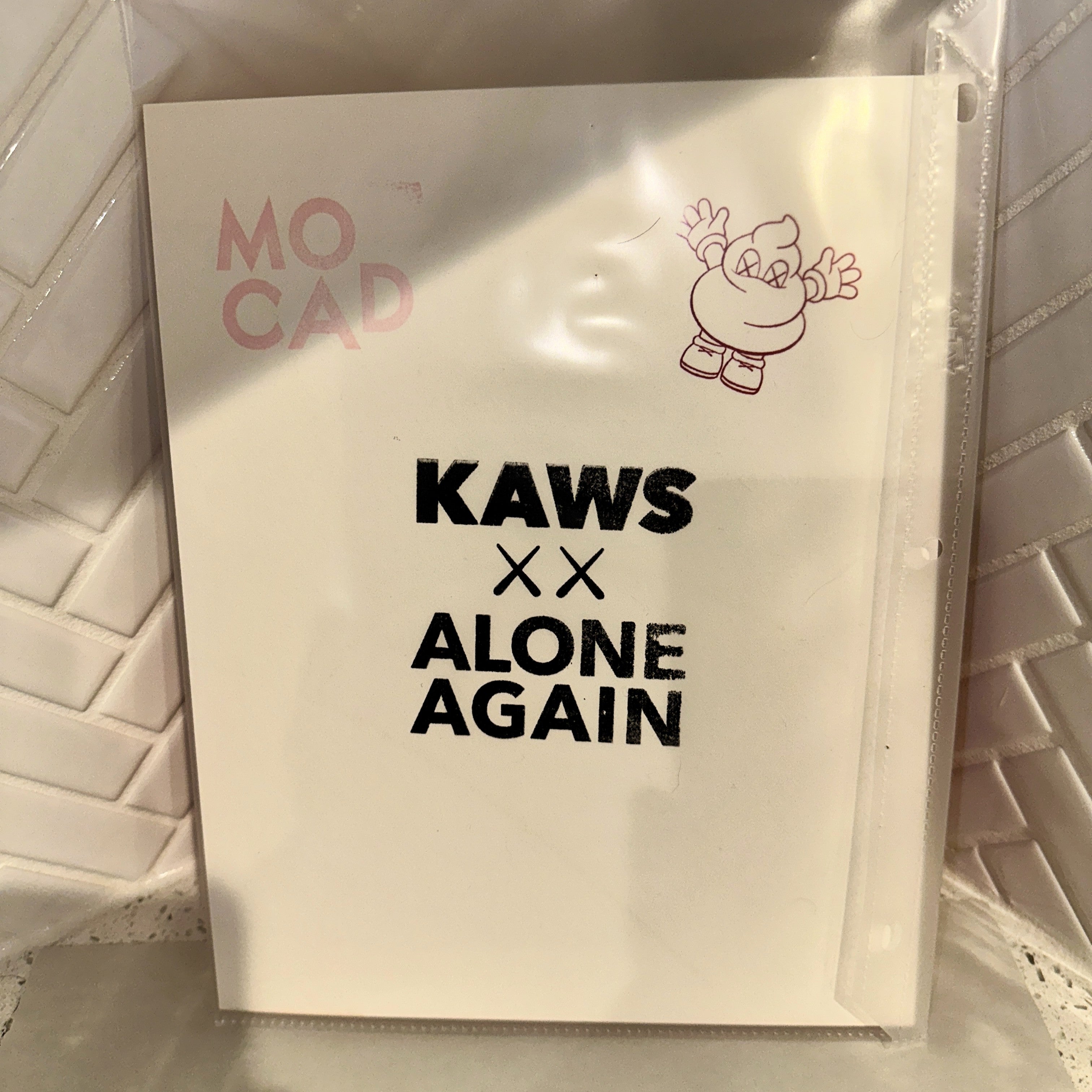 Kaws MOCAD 2019 Untitled Alone Again Signed Stamped Hand Colored Screenprint Sleeve Front – Limited Collectibles