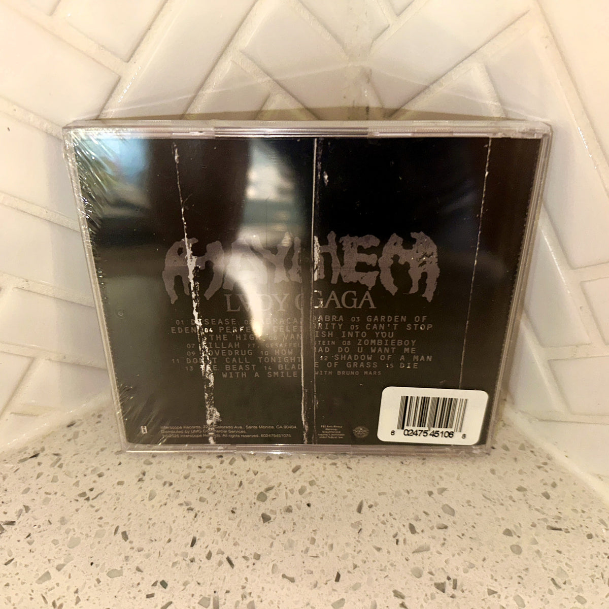 Lady Gaga Mayhem Limited Edition CD Autographed Signed Art Card Rear UPC Barcode – Limited Collectibles