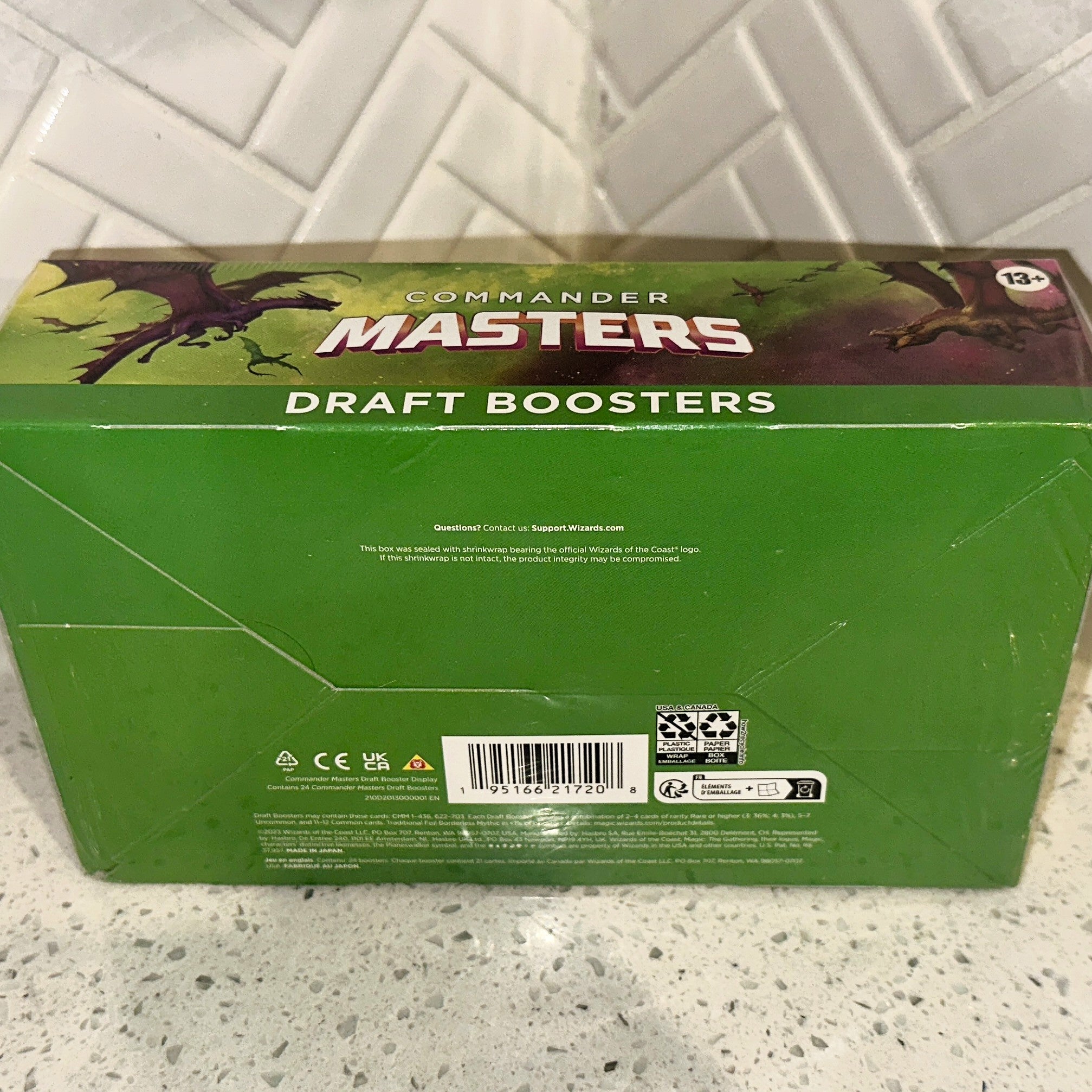 Magic The Gathering CMM Commander Masters Draft Booster Display Box Bottom UPC Barcode – Limited Collectibles
