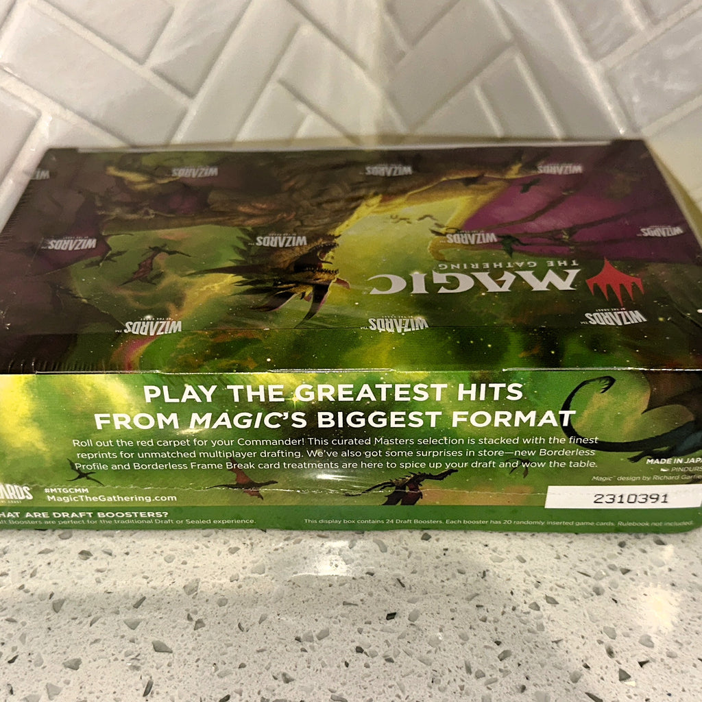Magic The Gathering CMM Commander Masters Draft Booster Display Box Top Angle
