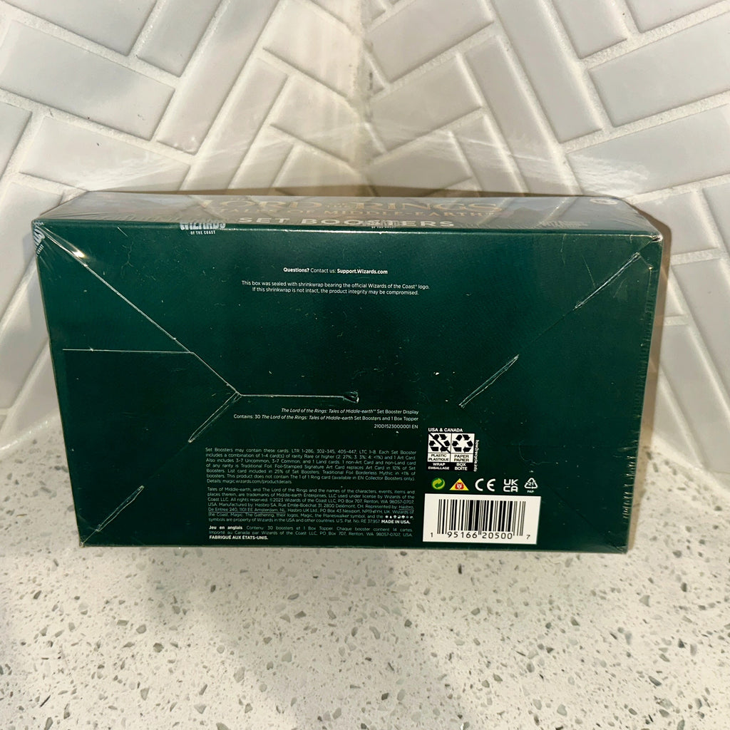 Magic The Gathering LTR Lord of The Rings Tales of Middle-Earth Set Booster Box Bottom UPC Barcode