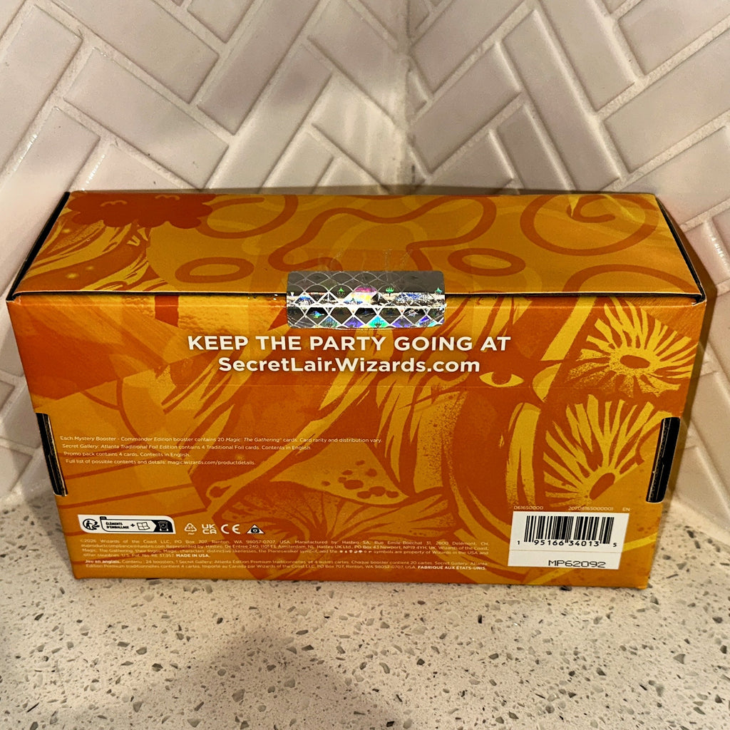 Magic The Gathering Secret Lair Festival Box Atlanta Mystery Booster Commander Bottom Seal UPC Barcode