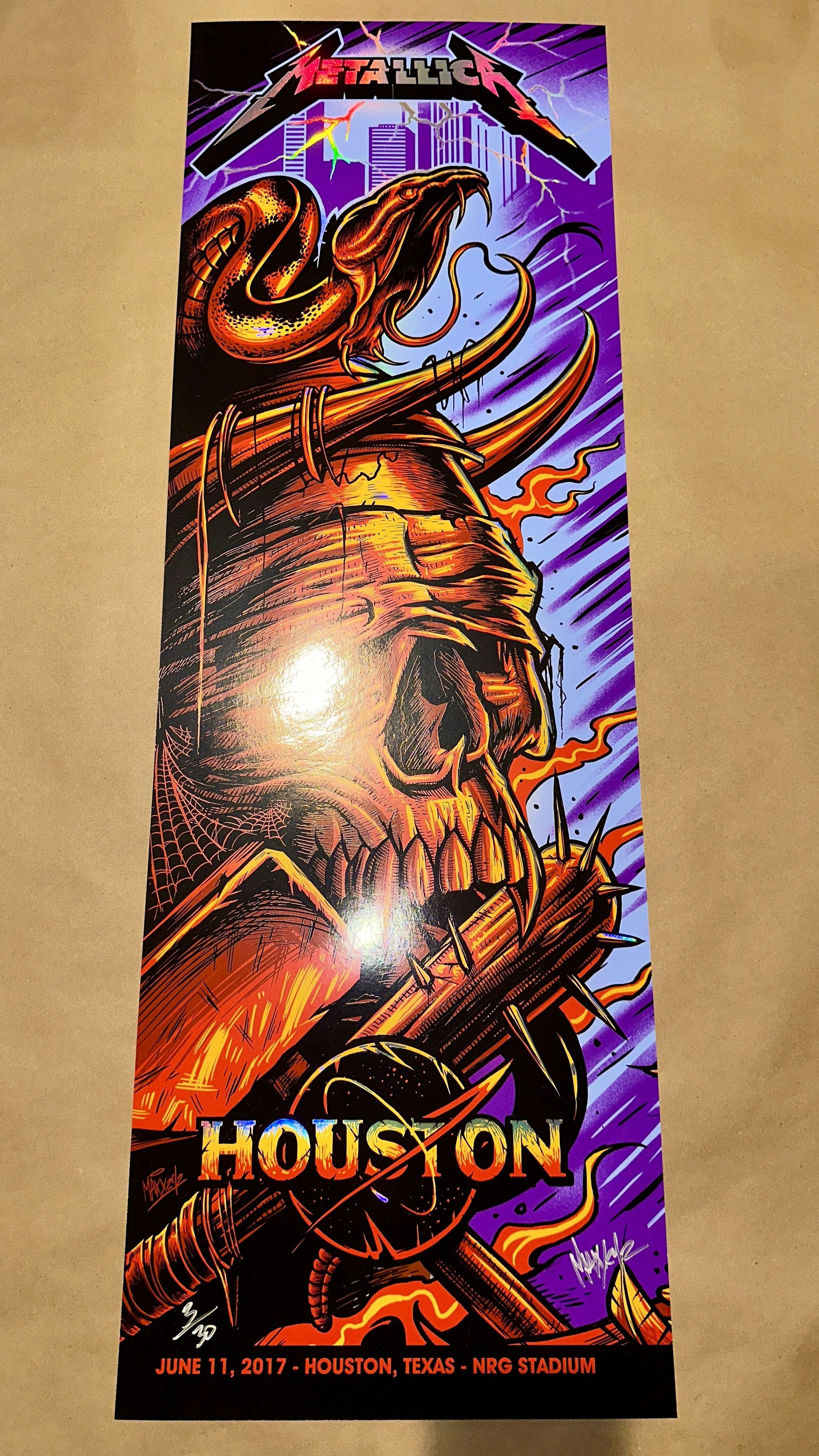 Metallica 2017 Houston Concert Poster - Rainbow Foil - Maxx242 - art_print – Limited Collectibles