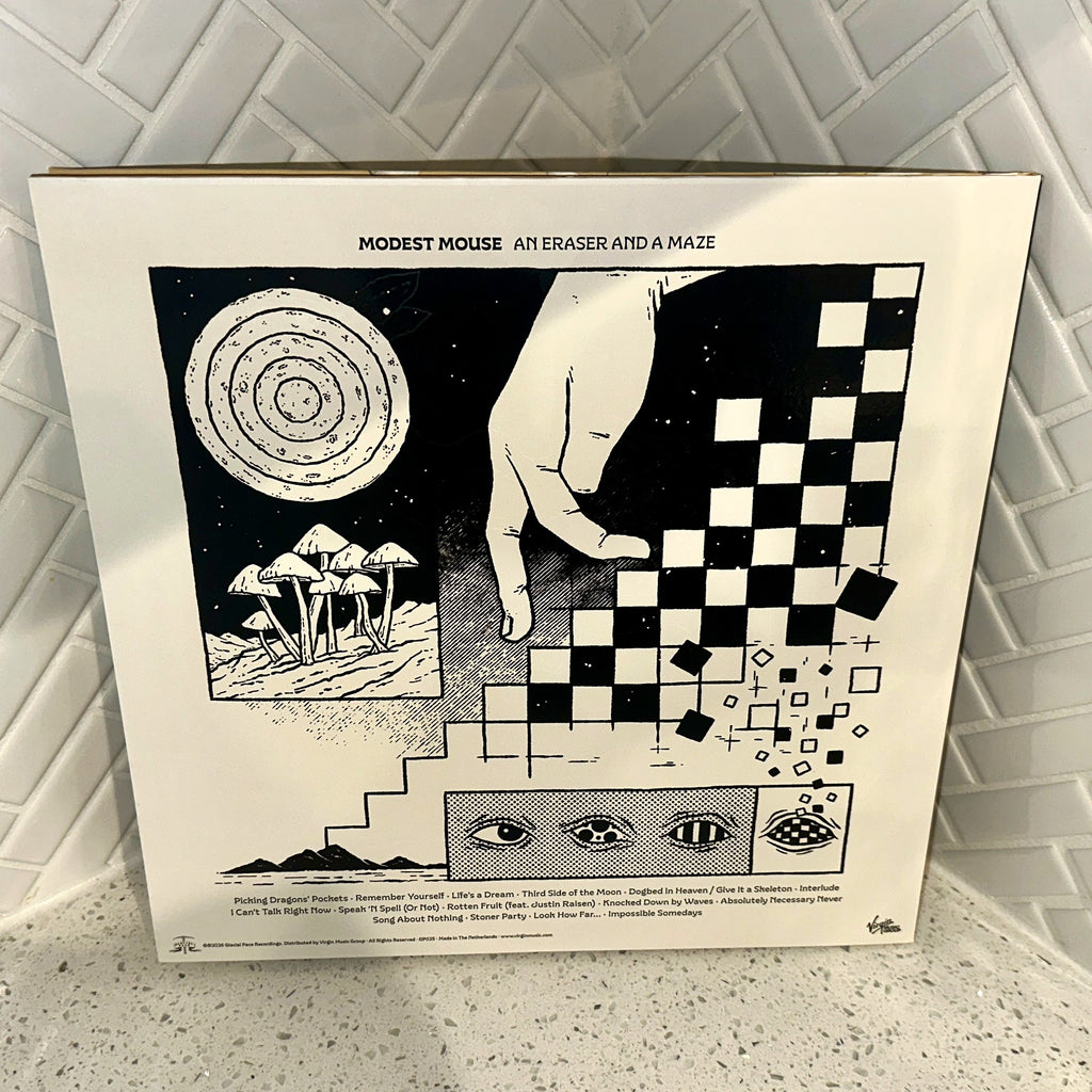 Modest Mouse An Eraser And A Maze 2LP Autographed Ocean Floor Vinyl Signed Cover Rear