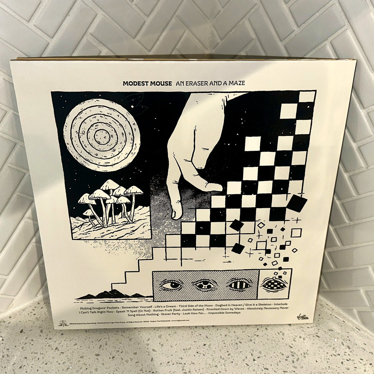 Modest Mouse An Eraser And A Maze 2LP Autographed Ocean Floor Vinyl Signed Cover Rear – Limited Collectibles