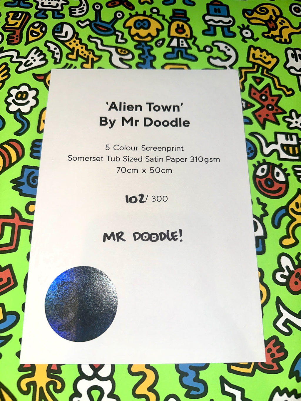 Mr Doodle 2020 Alien Life Signed & Numbered Screen Print COA