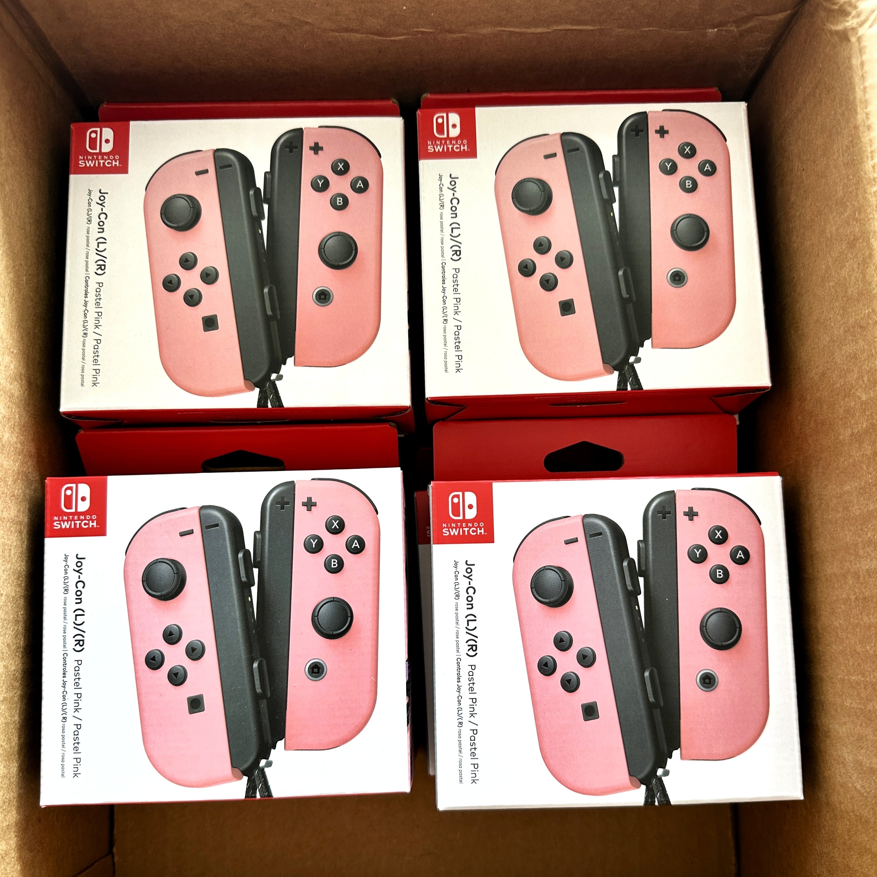 Nintendo Switch Left Right Joy Con Pastel Pink Shipment Box – Limited Collectibles
