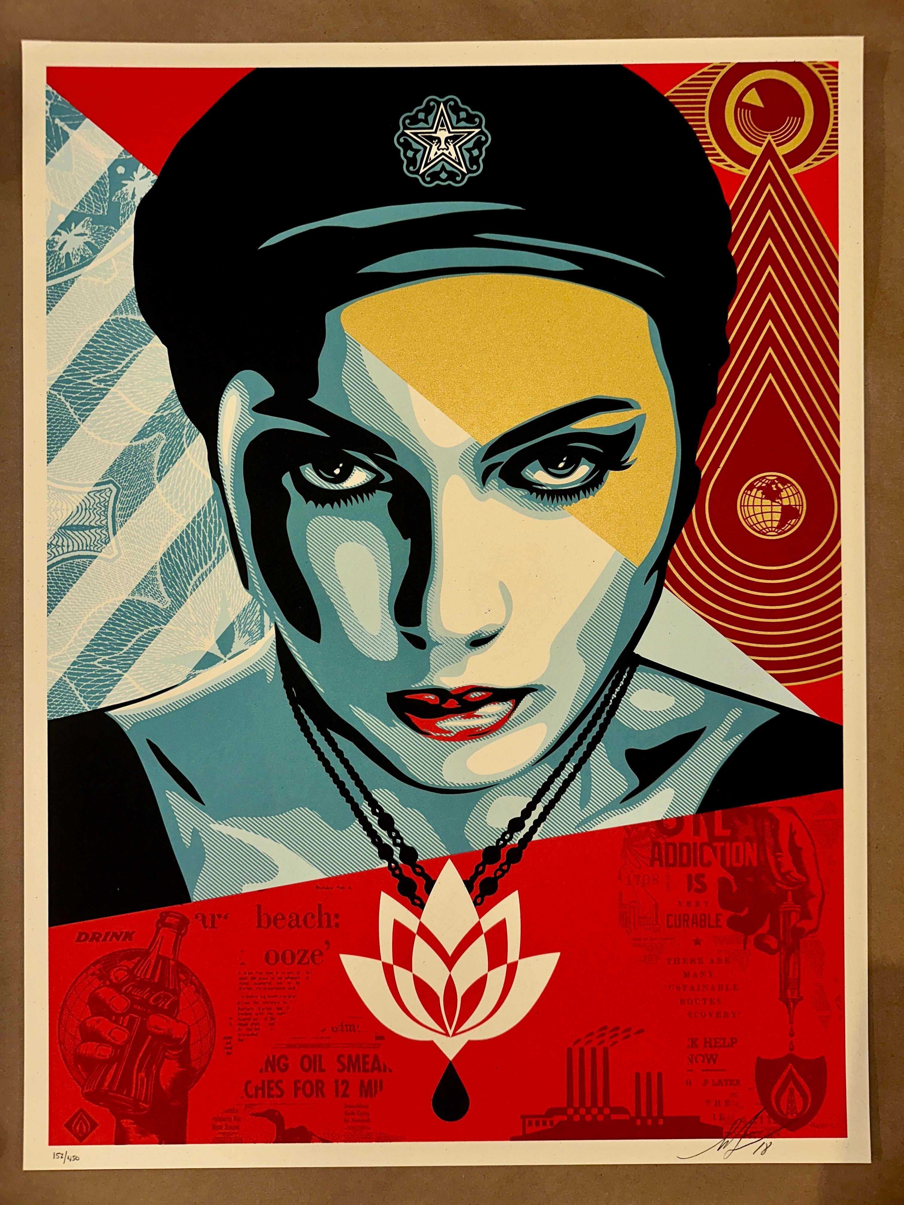 Shepard Fairey (Obey Giant) ~ Oil Lotus Woman - art_print – Limited Collectibles