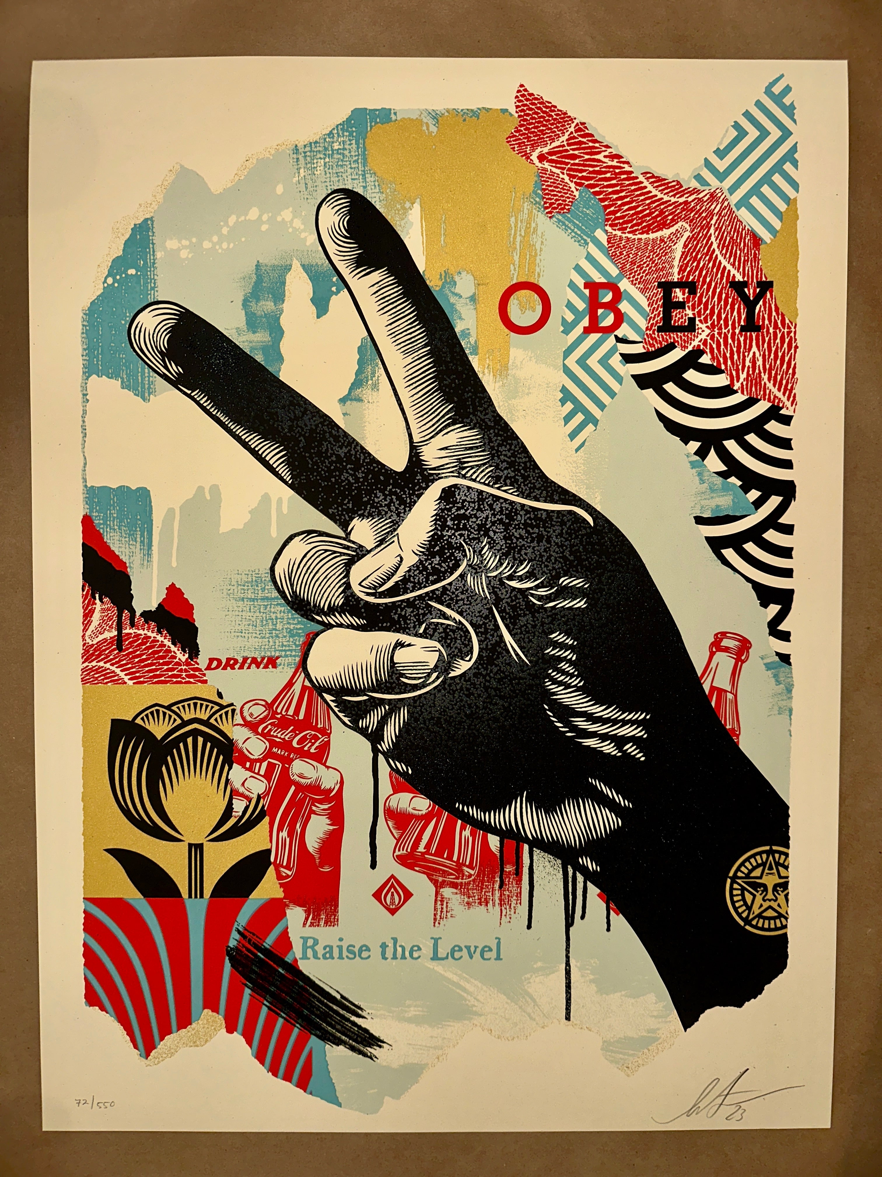 Shepard Fairey (Obey Giant) ~ Raise the Level (Peace) - art_print – Limited Collectibles