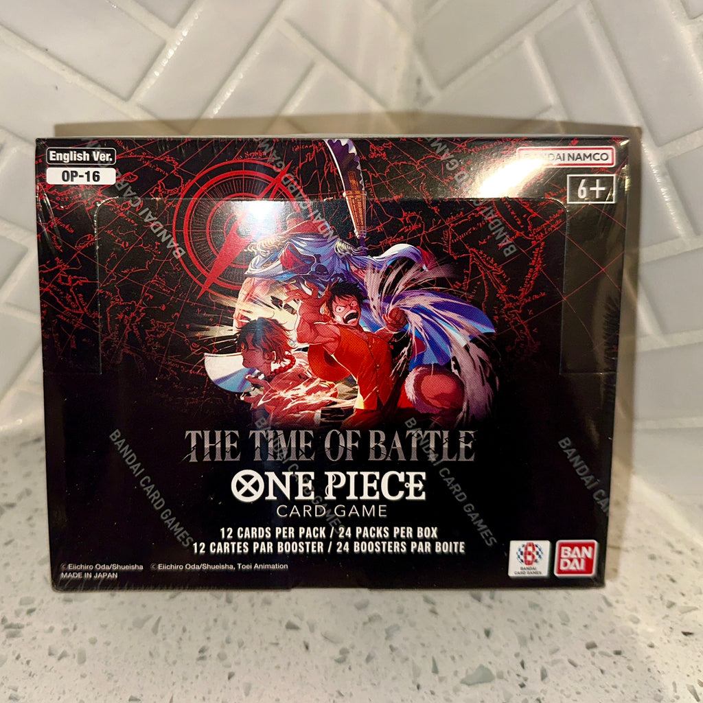 One Piece TCG OP-16 The Time of Battle Booster Display Box English 24ct Front