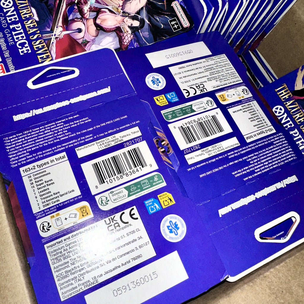 One Piece TCG OP14 Azure Sea's Seven Booster Pack EB04 English 2 Rear UPC Barcode