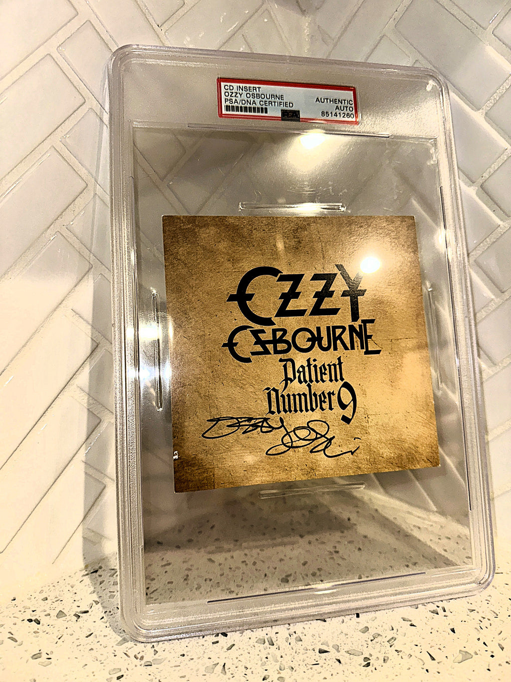 Ozzy Osbourne PSA Certified Authentic Hand-Written Autograph Signature on CD Art Card Insert Angle 2