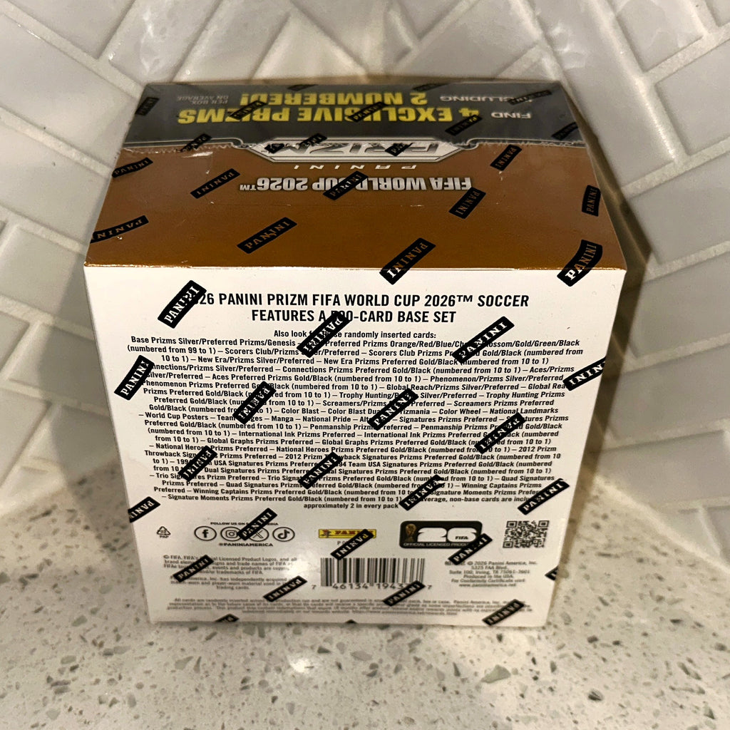 Panini Prizm FIFA World Cup Soccer 2026 Hobby Preferred Box Rear UPC Barcode