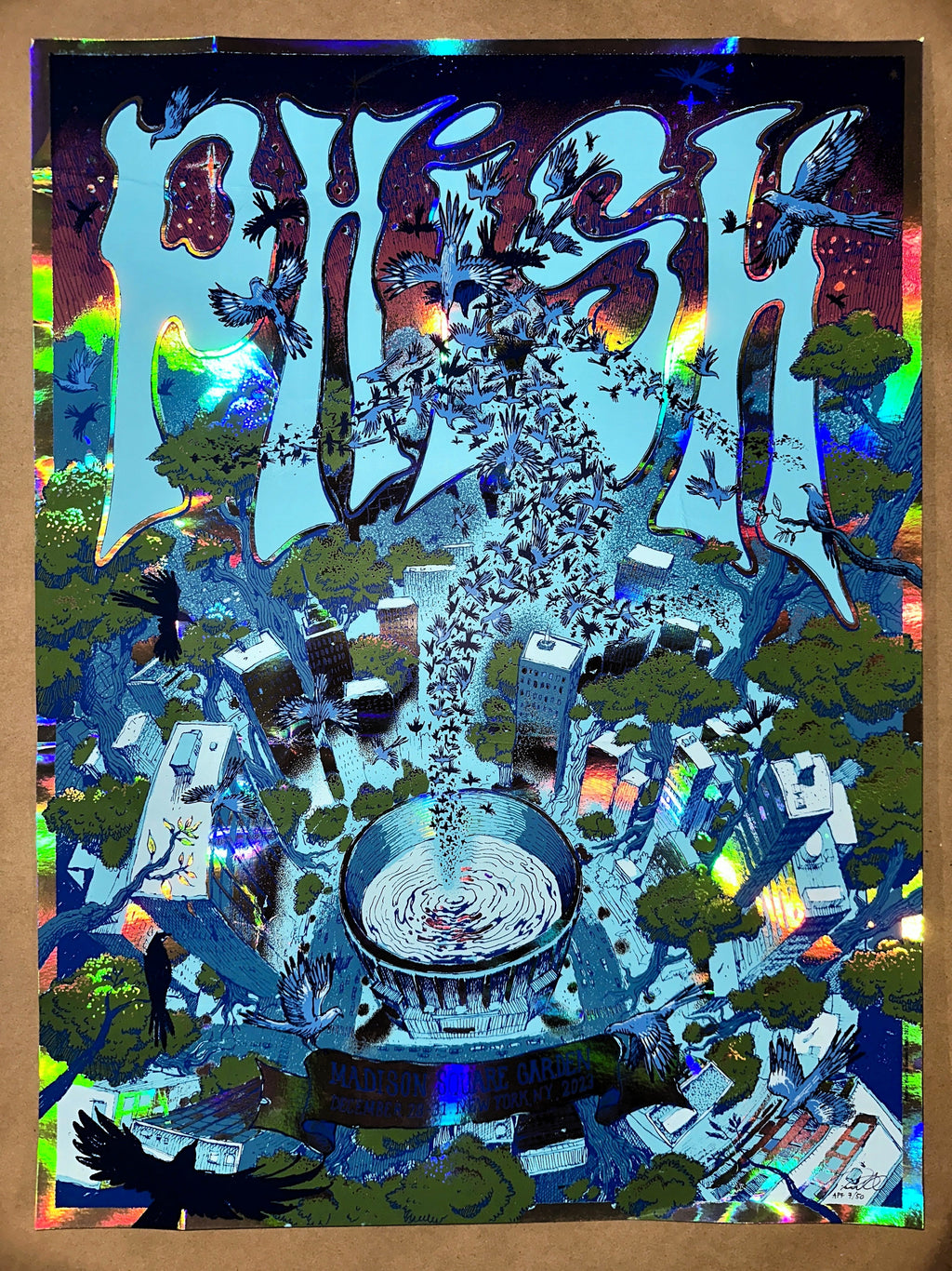 Phish 2023 New York City MSG Limited Edition Foil Variant Concert Poster - Maarten Donders - art_print