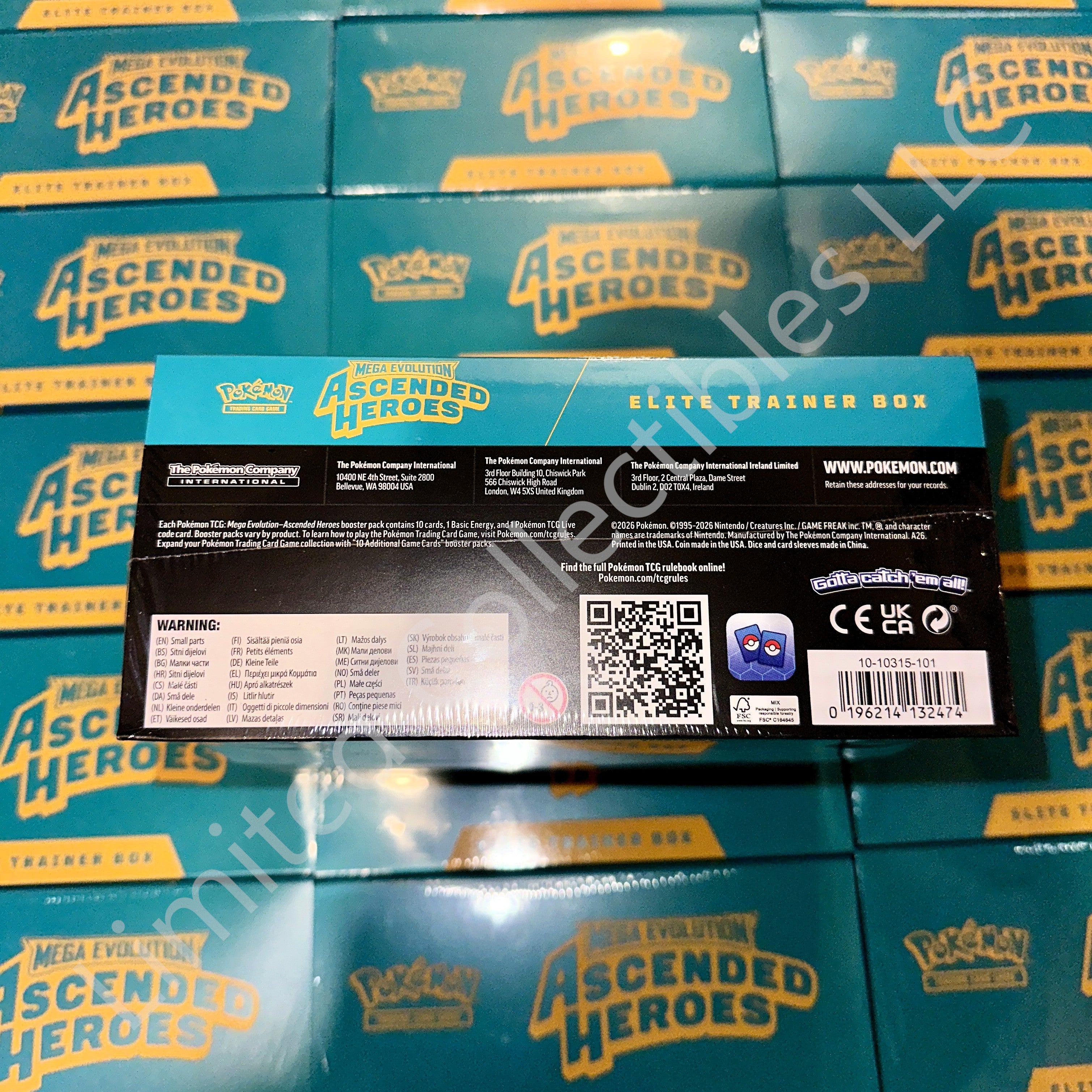 Pokémon TCG Mega Evolution Ascended Heroes Elite Trainer Box Retail ETB Shipment 3 Bottom Barcode UPC  – Limited Collectibles