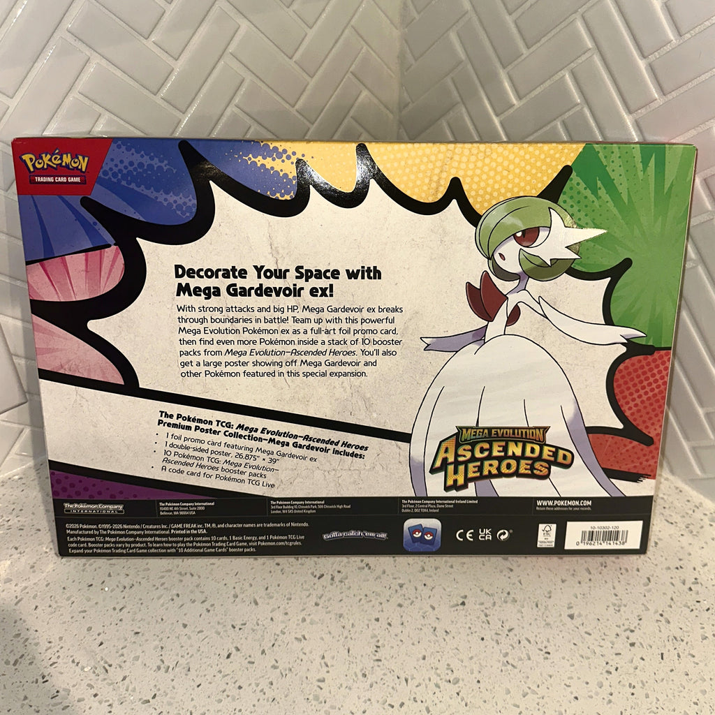 Pokémon TCG Mega Evolution ME2.5 Ascended Heroes Mega Gardevoir Premium Poster Collection Rear