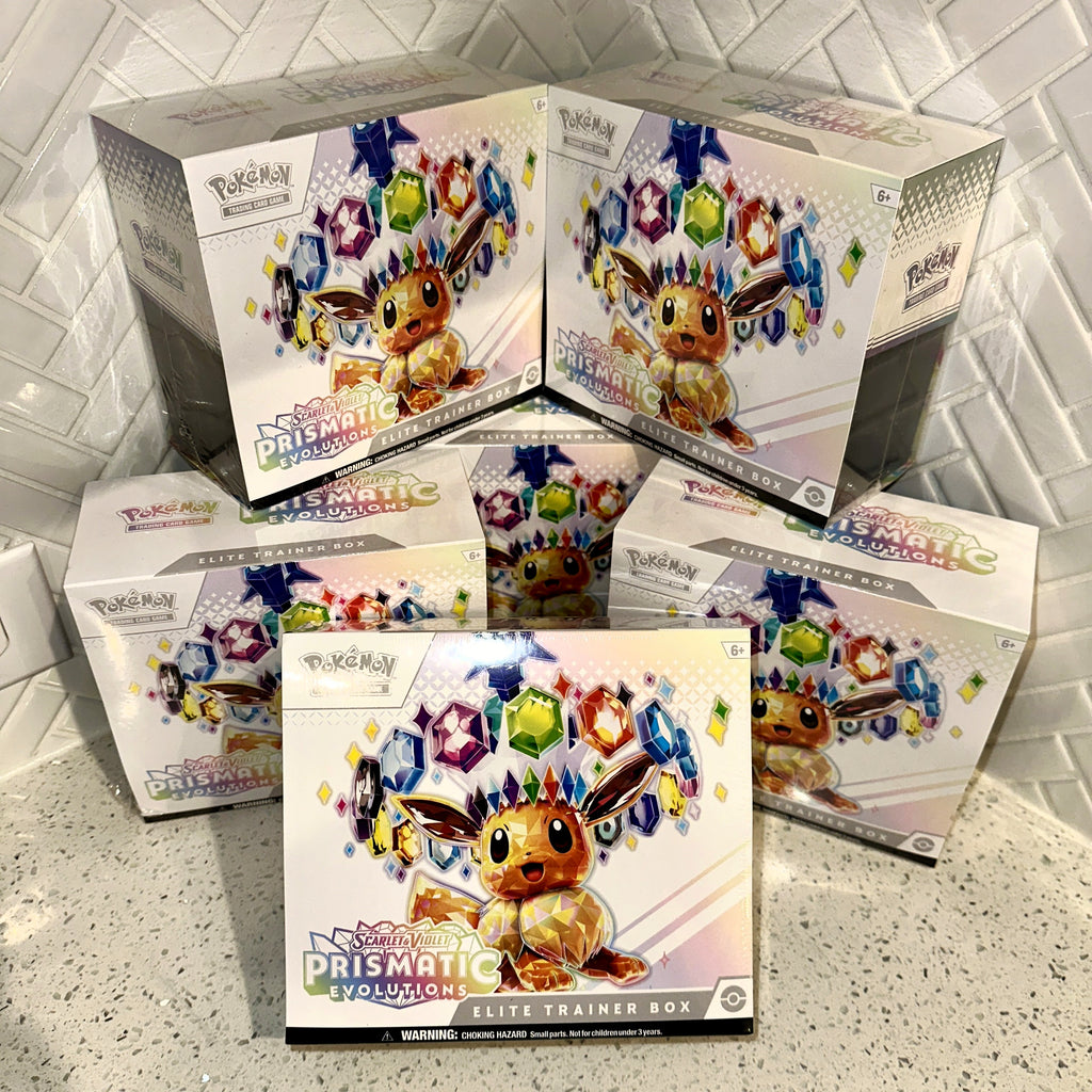 Pokémon TCG Scarlet Violet Prismatic Evolutions Elite Trainer Box Scratch n Dent Front