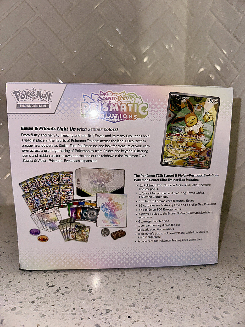 Pokemon TCG: Scarlet & Violet ~ Prismatic Evolutions ETB (Pokemon Center) Rear
