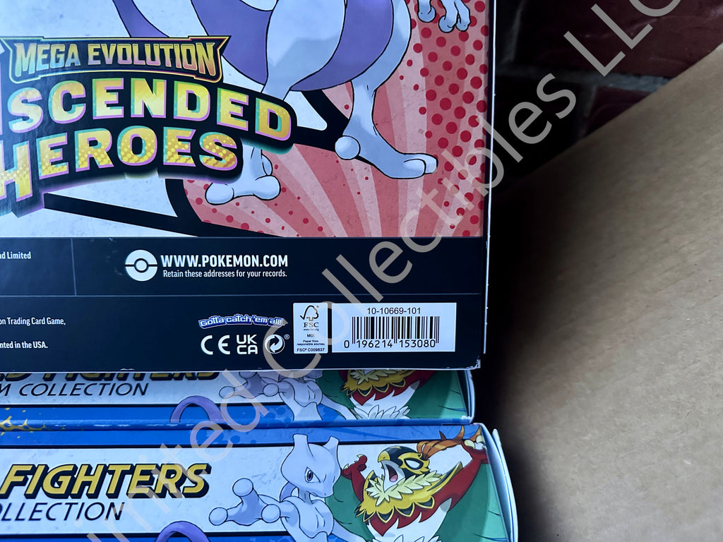 Pokemon TCG ME2.5 Ascended Heroes Focused Fighters Premium Collection Box Rear UPC Barcode