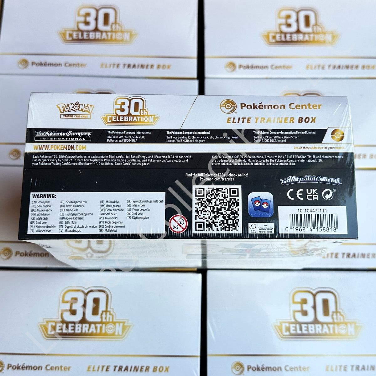 Pokemon TCG ME 30th Celebration Elite Trainer Box ETB Pokemon Center Exclusive Shipment Bottom UPC Barcode – Limited Collectibles