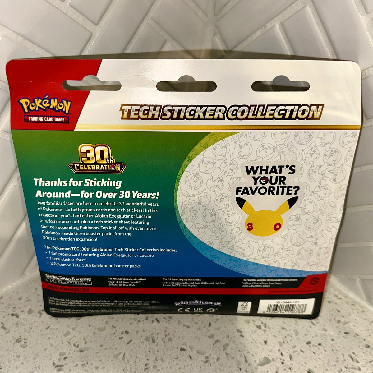 Pokémon TCG: ME 30th Celebration Tech Sticker Collection Alolan Exeggutor Rear – Limited Collectibles