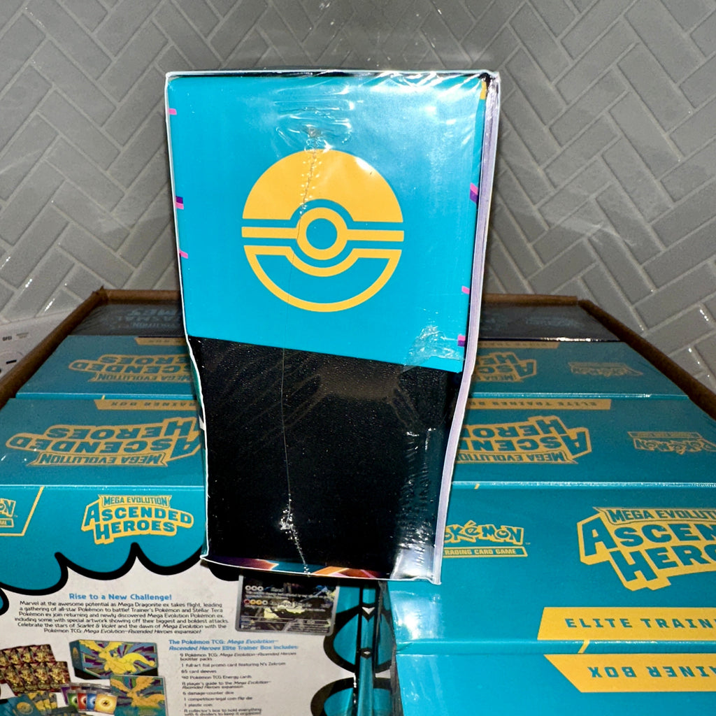 Pokemon TCG Mega Evolution Ascended Heroes Elite Trainer Box Scratch n Dent 3 Example