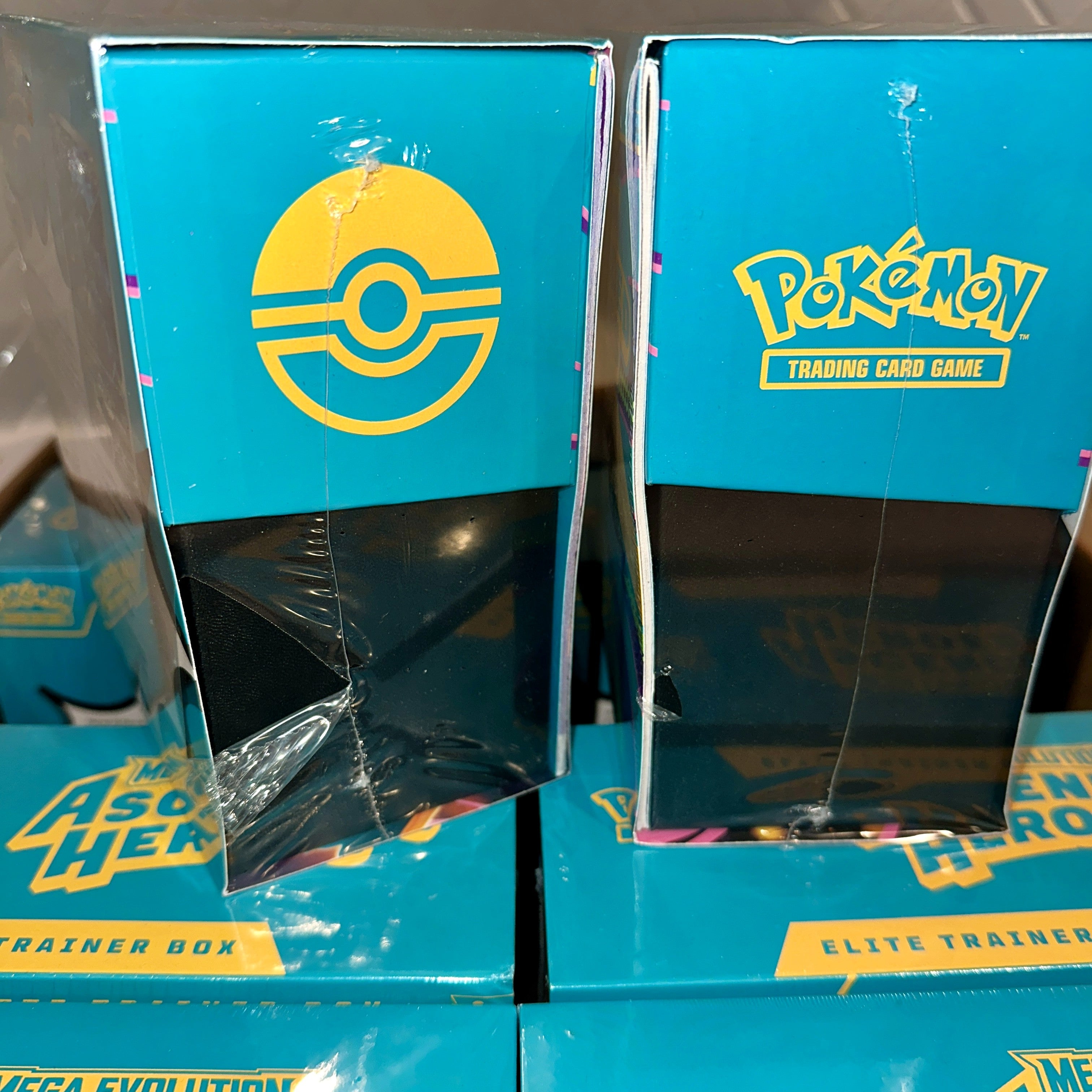 Pokemon TCG Mega Evolution Ascended Heroes Elite Trainer Box Scratch n Dent 7 Example – Limited Collectibles