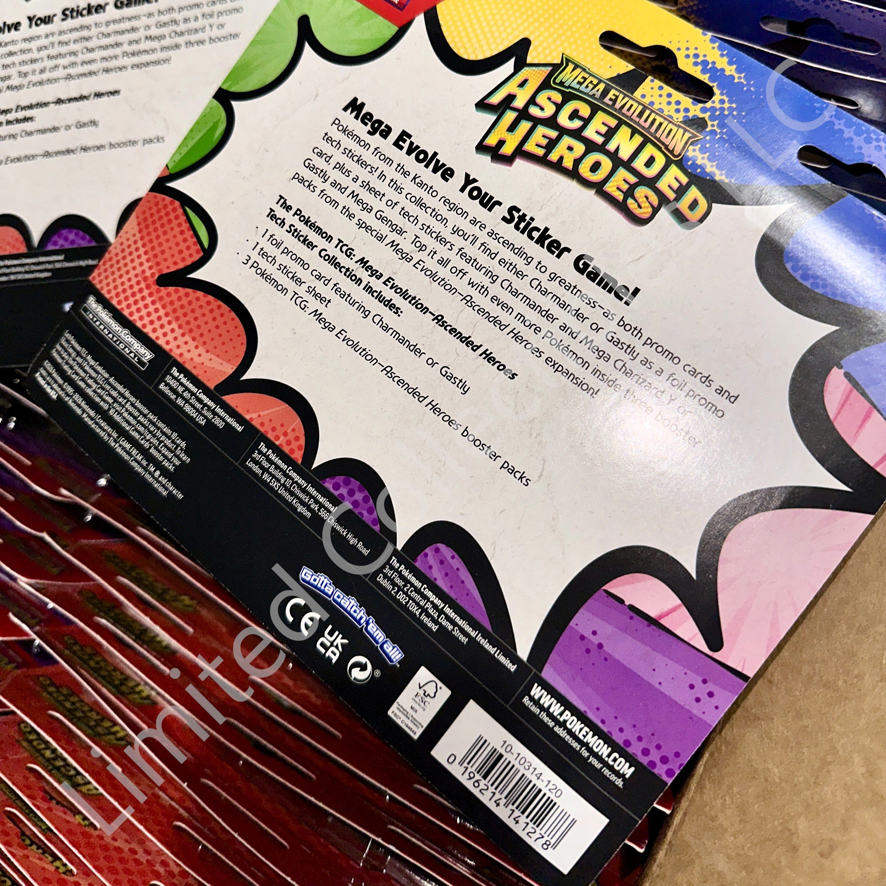 Pokémon TCG Mega Evolution Ascended Heroes Tech Sticker Collection Charmander Gastly Shipment Rear – Limited Collectibles