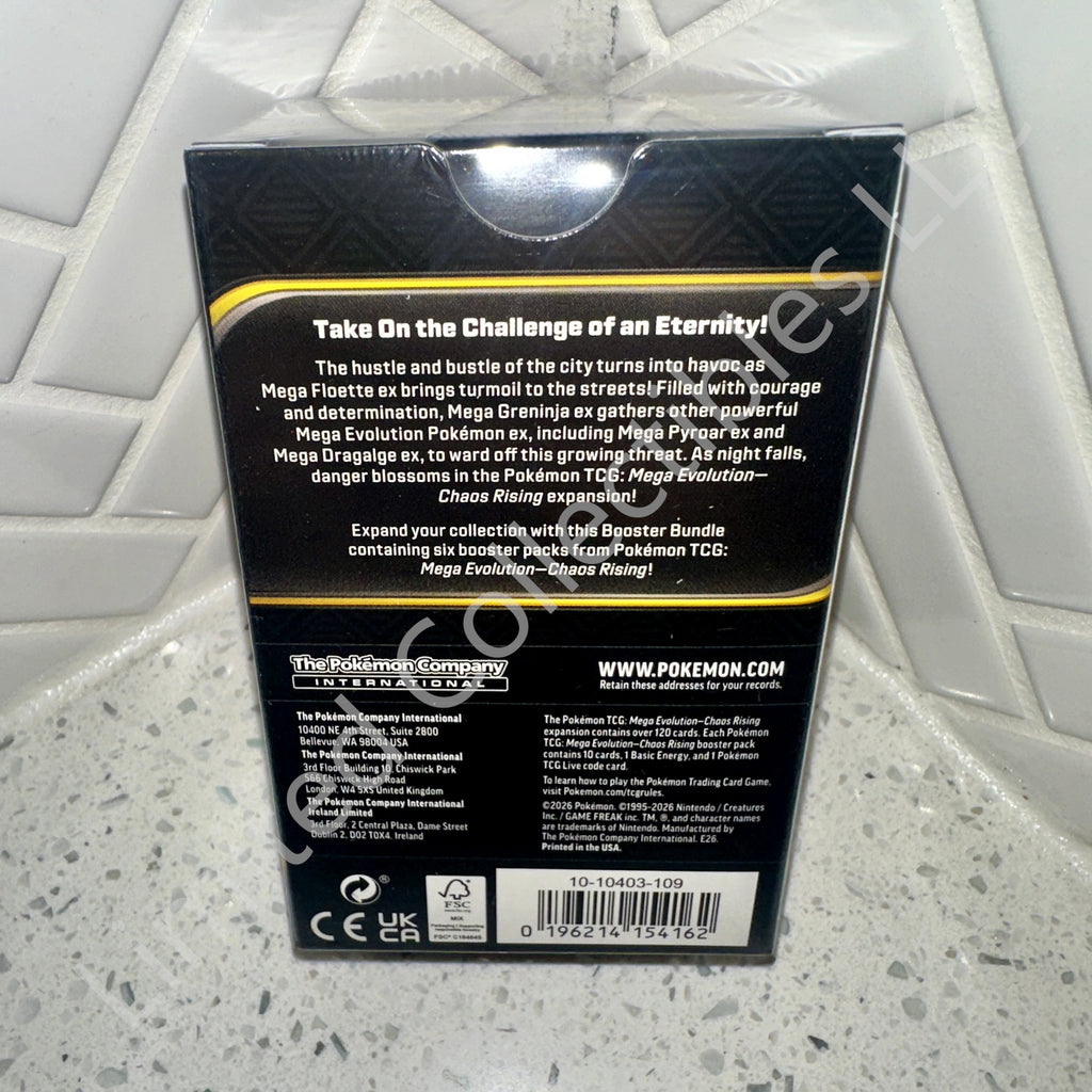 Pokémon TCG Mega Evolution ME04 Chaos Rising Booster Bundle Box Rear