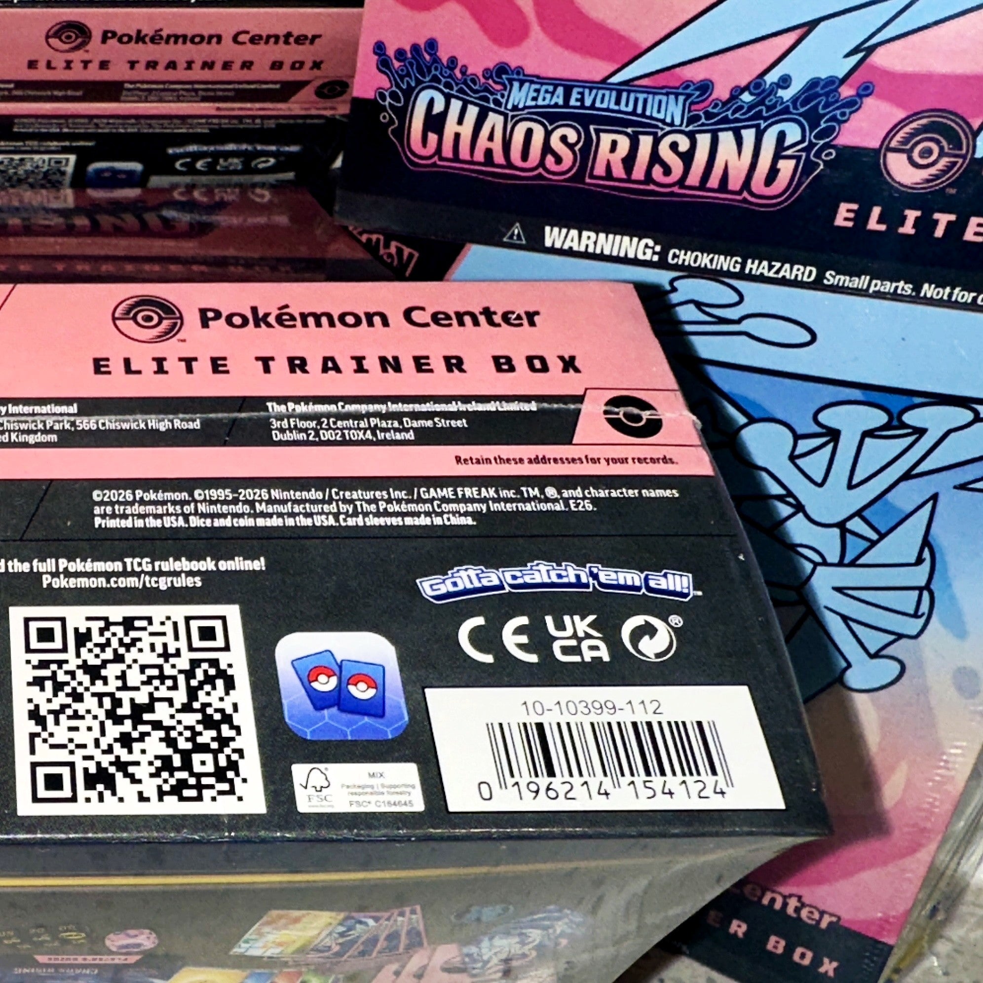 Pokemon TCG Mega Evolution ME04 Chaos Rising Pokemon Center ETB Scratch n Dent Bottom UPC Barcode – Limited Collectibles