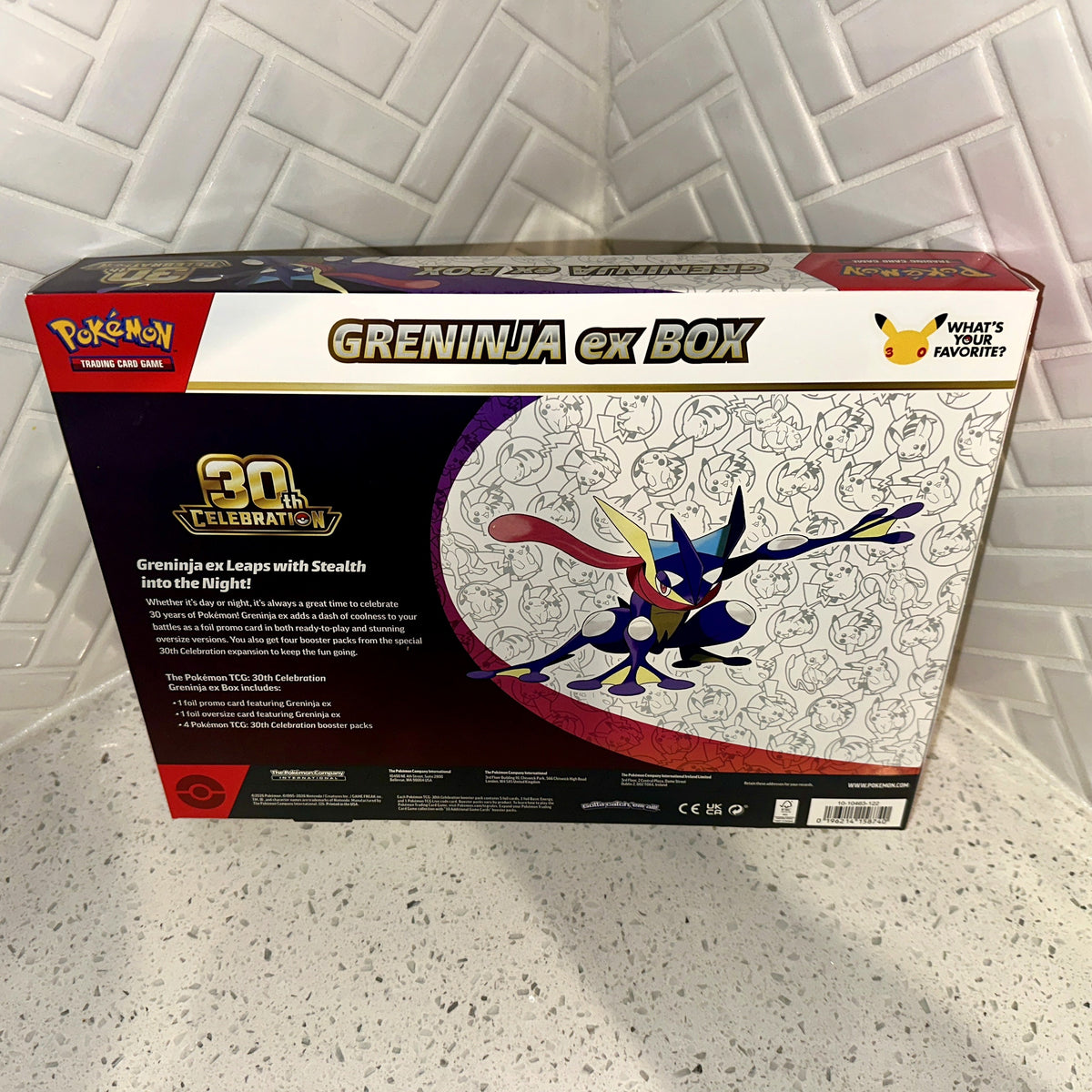 Pokémon TCG: Mega Evolution ME 30th Celebration Greninja ex Box Rear – Limited Collectibles