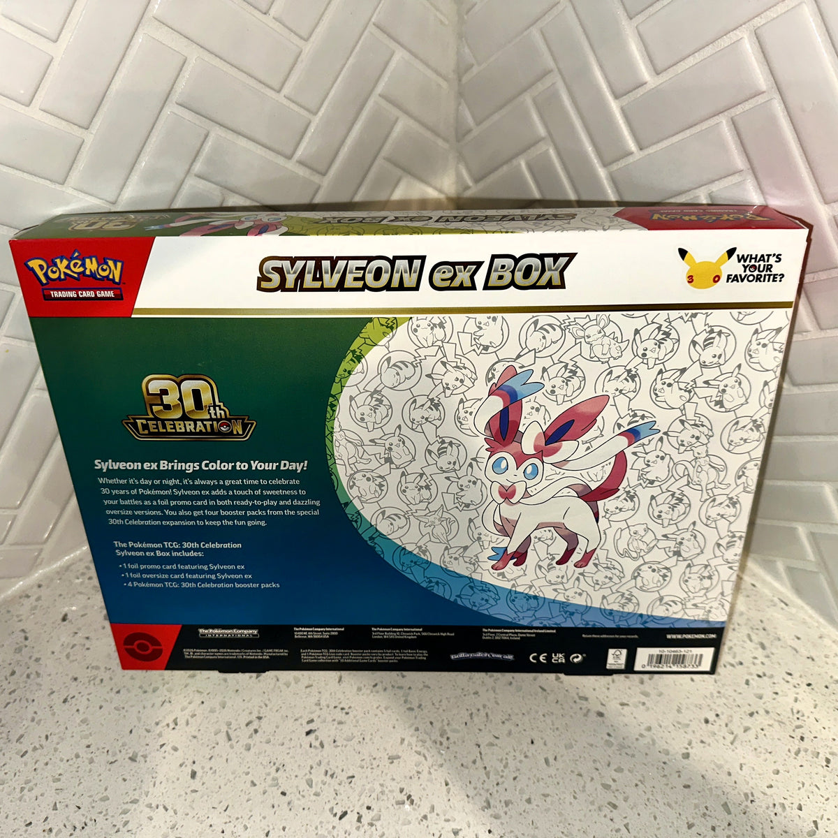 Pokémon TCG: Mega Evolution ME 30th Celebration Sylveon ex Box Rear – Limited Collectibles